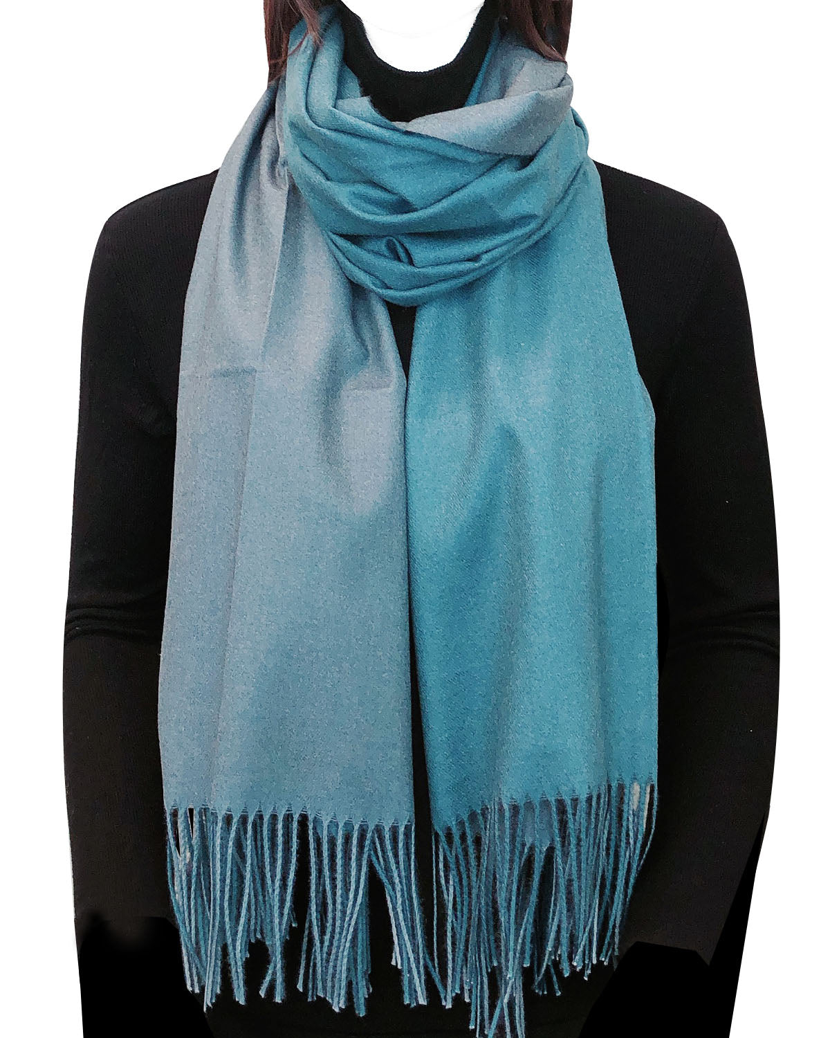 Wrapables Soft Cashmere-Feeling Lightweight Scarf, Large Two-Tone Warm Scarf Wrap Shawl for Winter