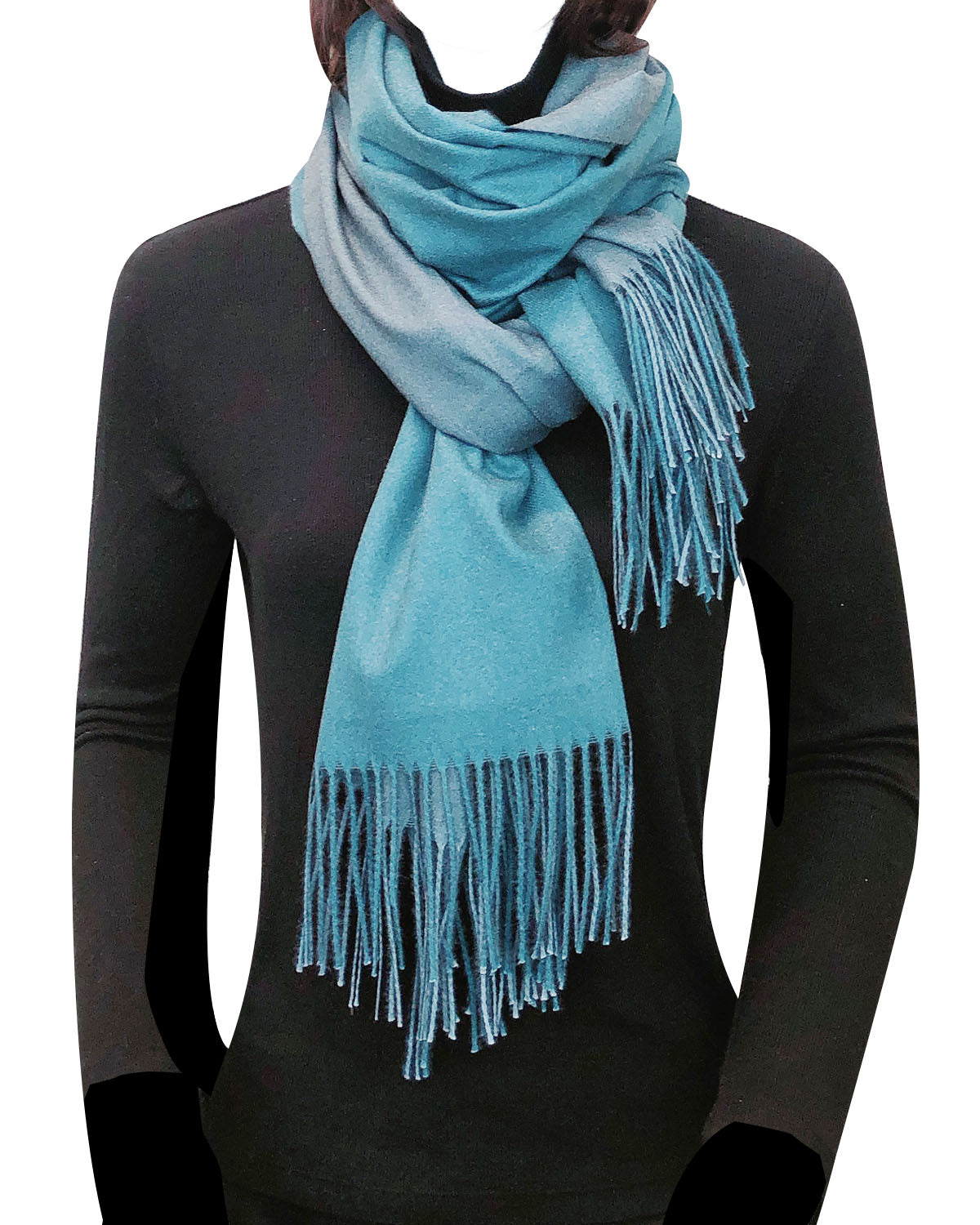 Wrapables Soft Cashmere-Feeling Lightweight Scarf, Large Two-Tone Warm Scarf Wrap Shawl for Winter