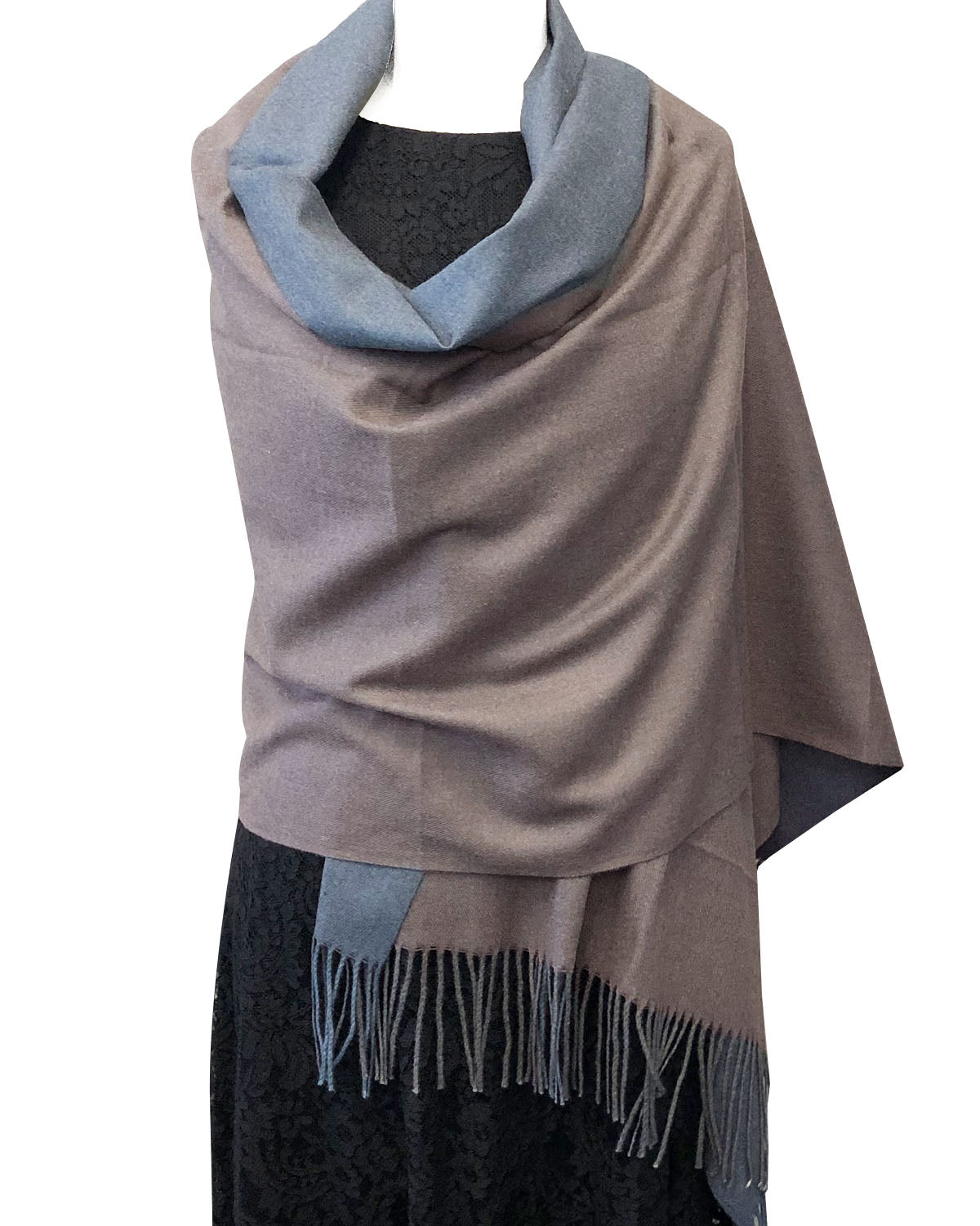 Wrapables Soft Cashmere-Feeling Lightweight Scarf, Large Two-Tone Warm Scarf Wrap Shawl for Winter