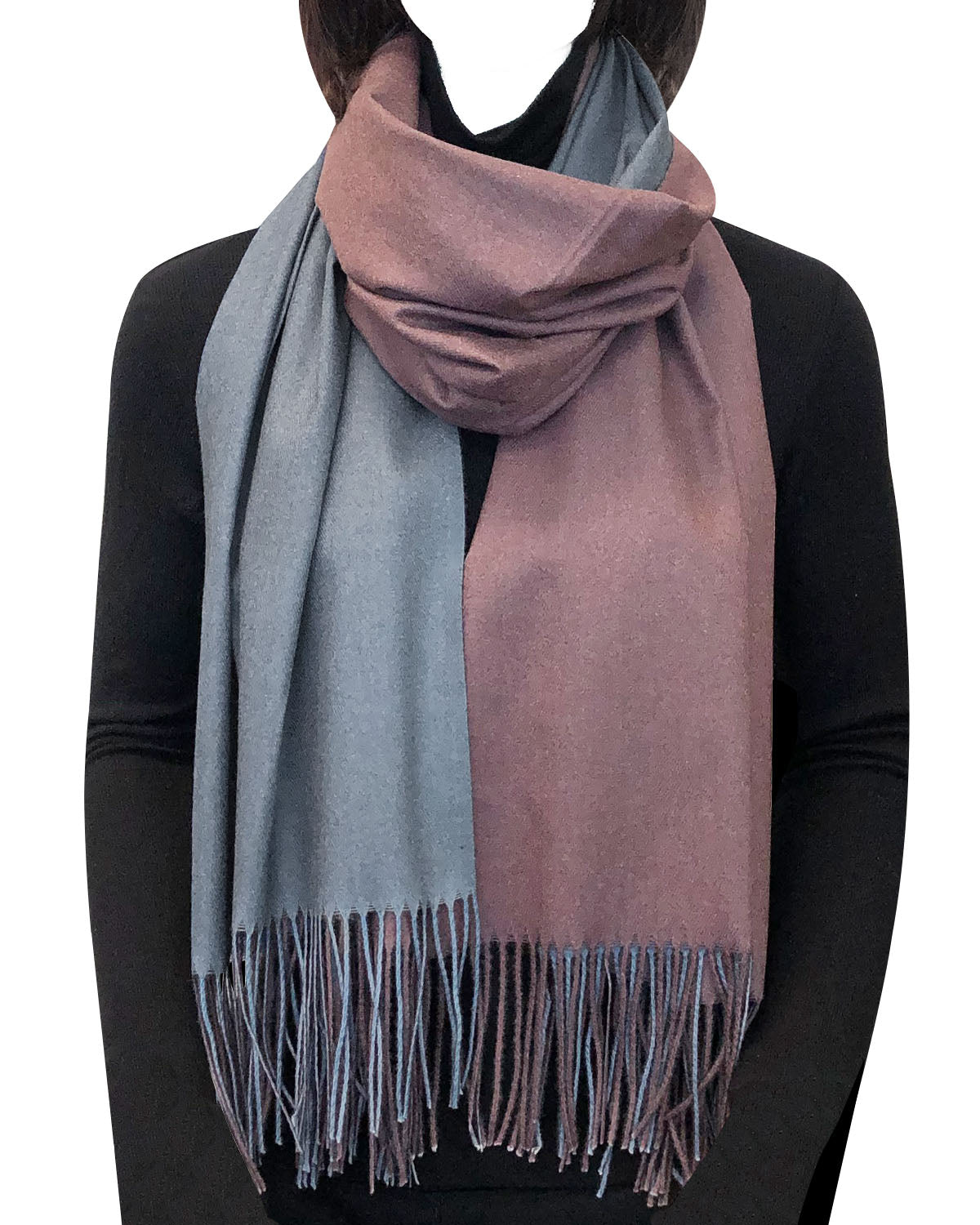 Wrapables Soft Cashmere-Feeling Lightweight Scarf, Large Two-Tone Warm Scarf Wrap Shawl for Winter