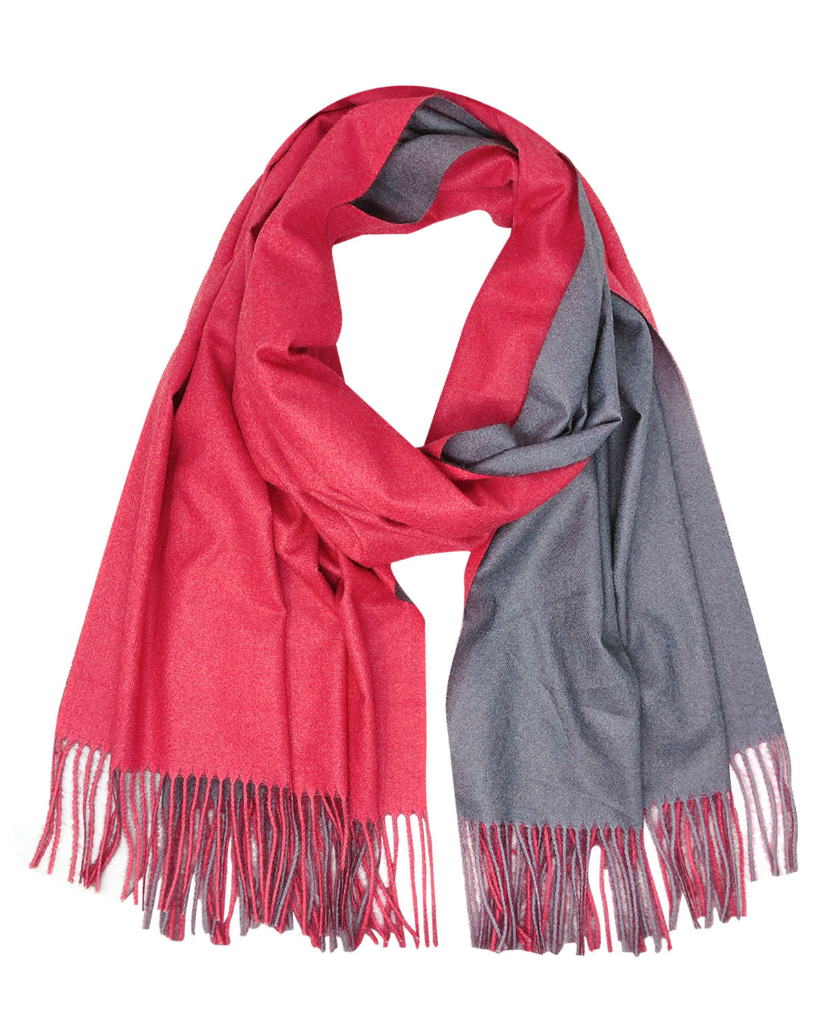 Wrapables Soft Cashmere-Feeling Lightweight Scarf, Large Two-Tone Warm Scarf Wrap Shawl for Winter