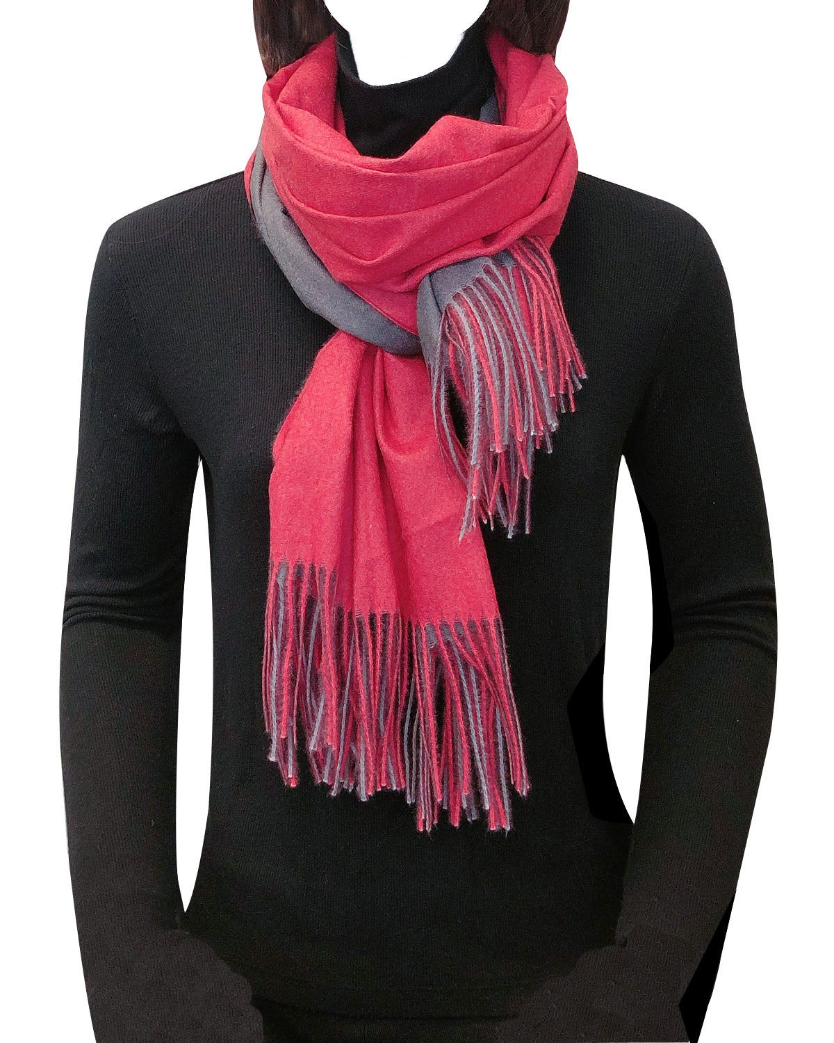 Wrapables Soft Cashmere-Feeling Lightweight Scarf, Large Two-Tone Warm Scarf Wrap Shawl for Winter