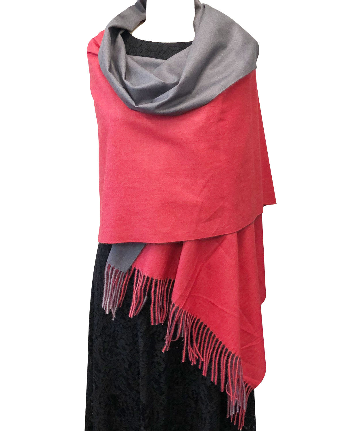 Wrapables Soft Cashmere-Feeling Lightweight Scarf, Large Two-Tone Warm Scarf Wrap Shawl for Winter