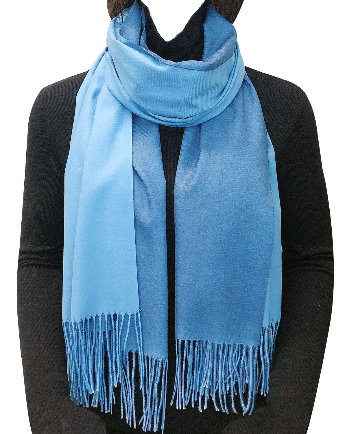 Wrapables Soft Cashmere-Feeling Lightweight Scarf, Large Two-Tone Warm Scarf Wrap Shawl for Winter