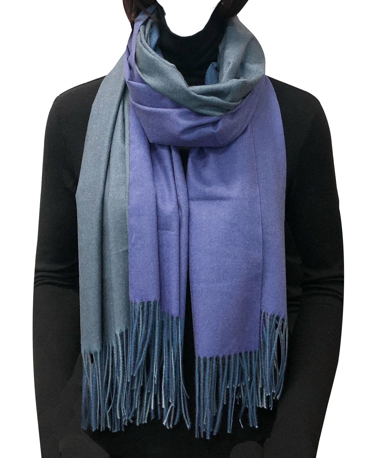 Wrapables Soft Cashmere-Feeling Lightweight Scarf, Large Two-Tone Warm Scarf Wrap Shawl for Winter