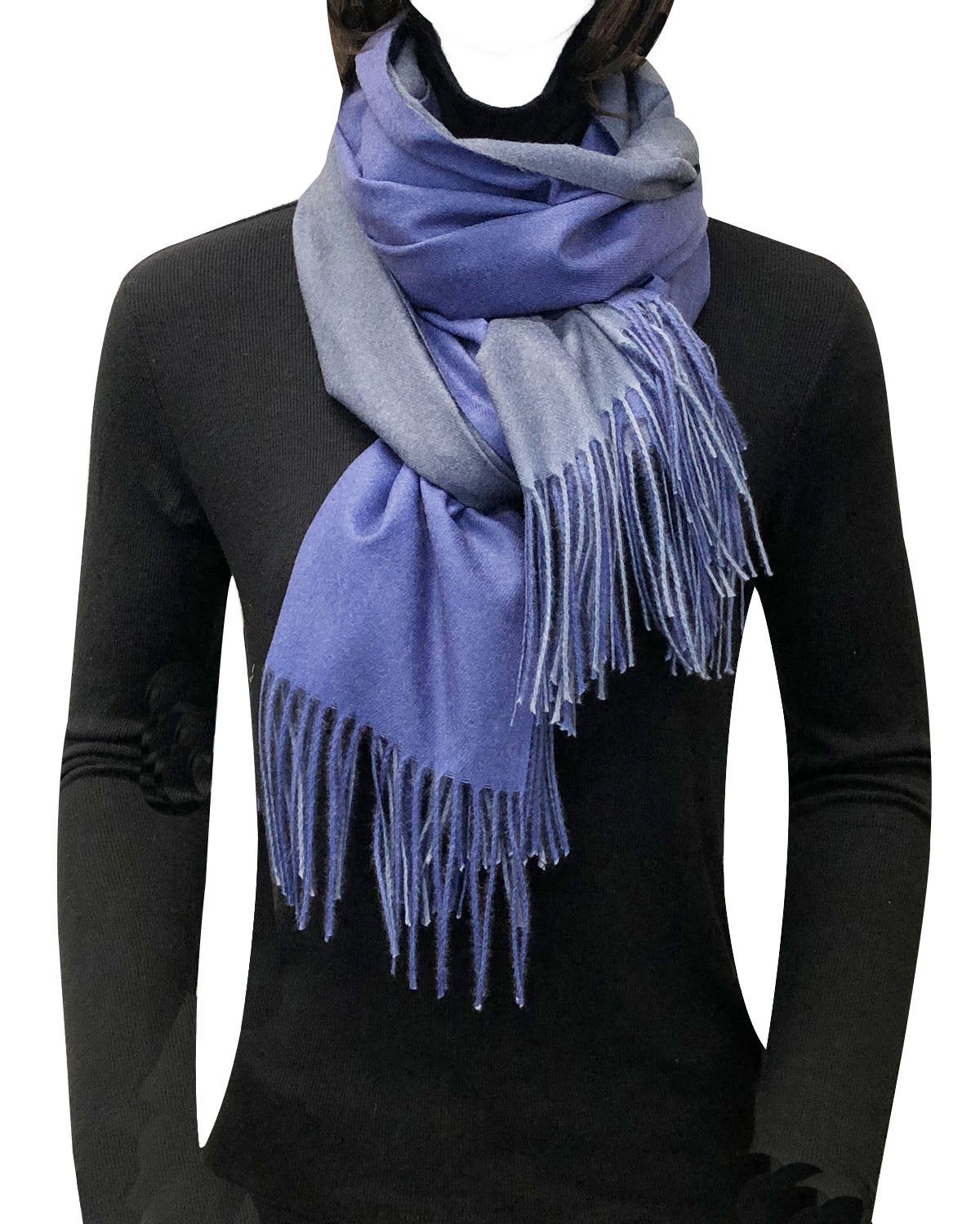 Wrapables Soft Cashmere-Feeling Lightweight Scarf, Large Two-Tone Warm Scarf Wrap Shawl for Winter