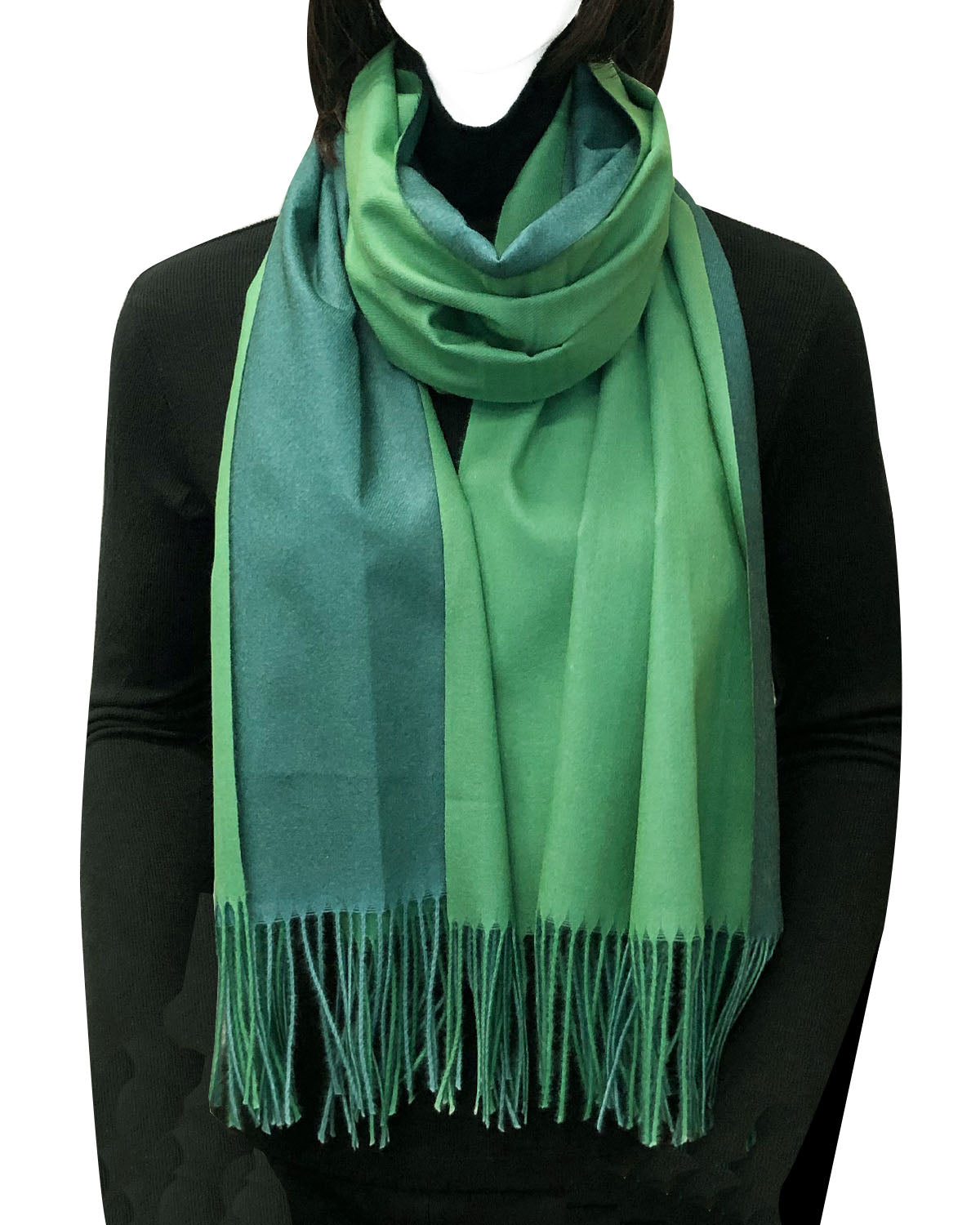 Wrapables Soft Cashmere-Feeling Lightweight Scarf, Large Two-Tone Warm Scarf Wrap Shawl for Winter
