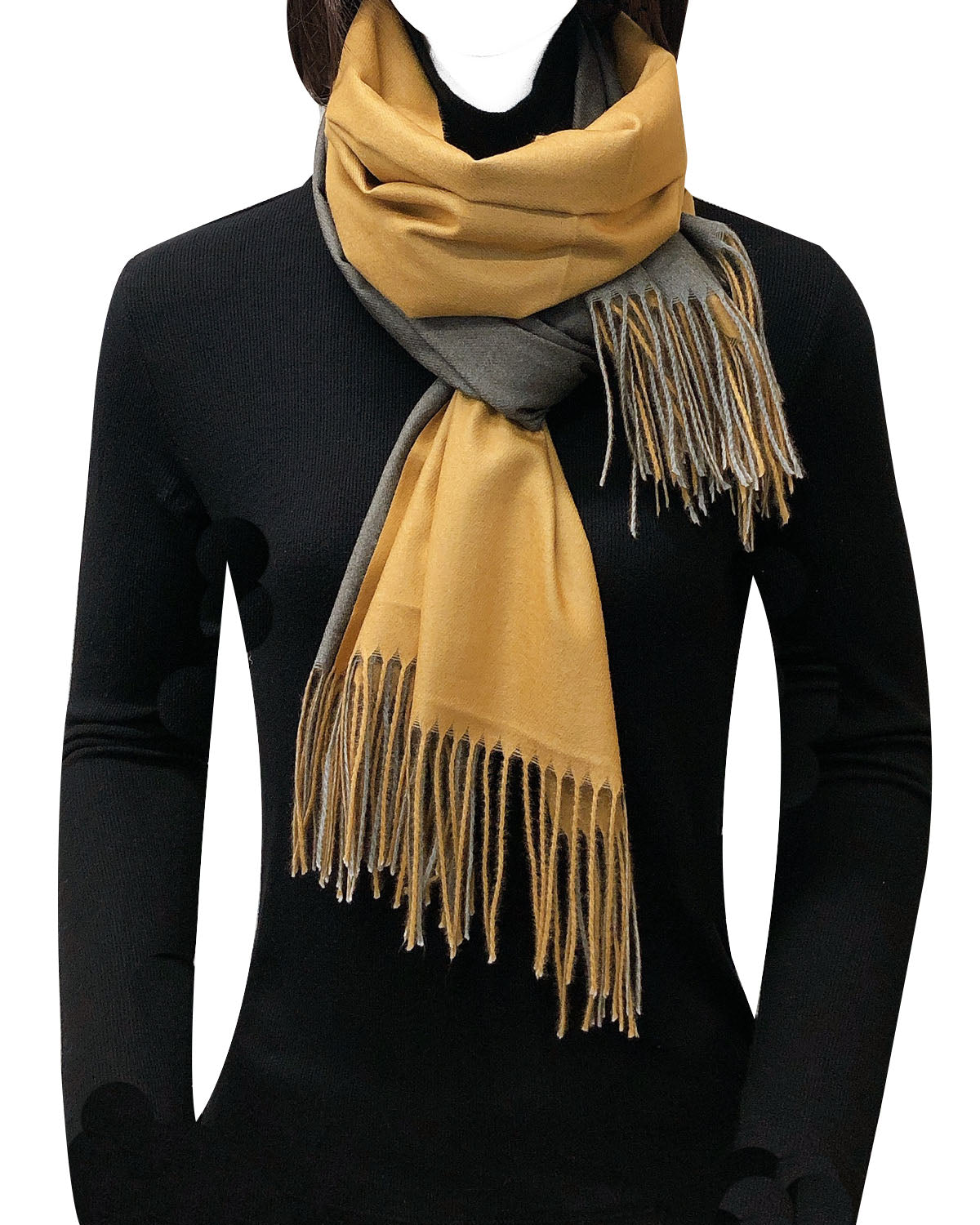 Wrapables Soft Cashmere-Feeling Lightweight Scarf, Large Two-Tone Warm Scarf Wrap Shawl for Winter