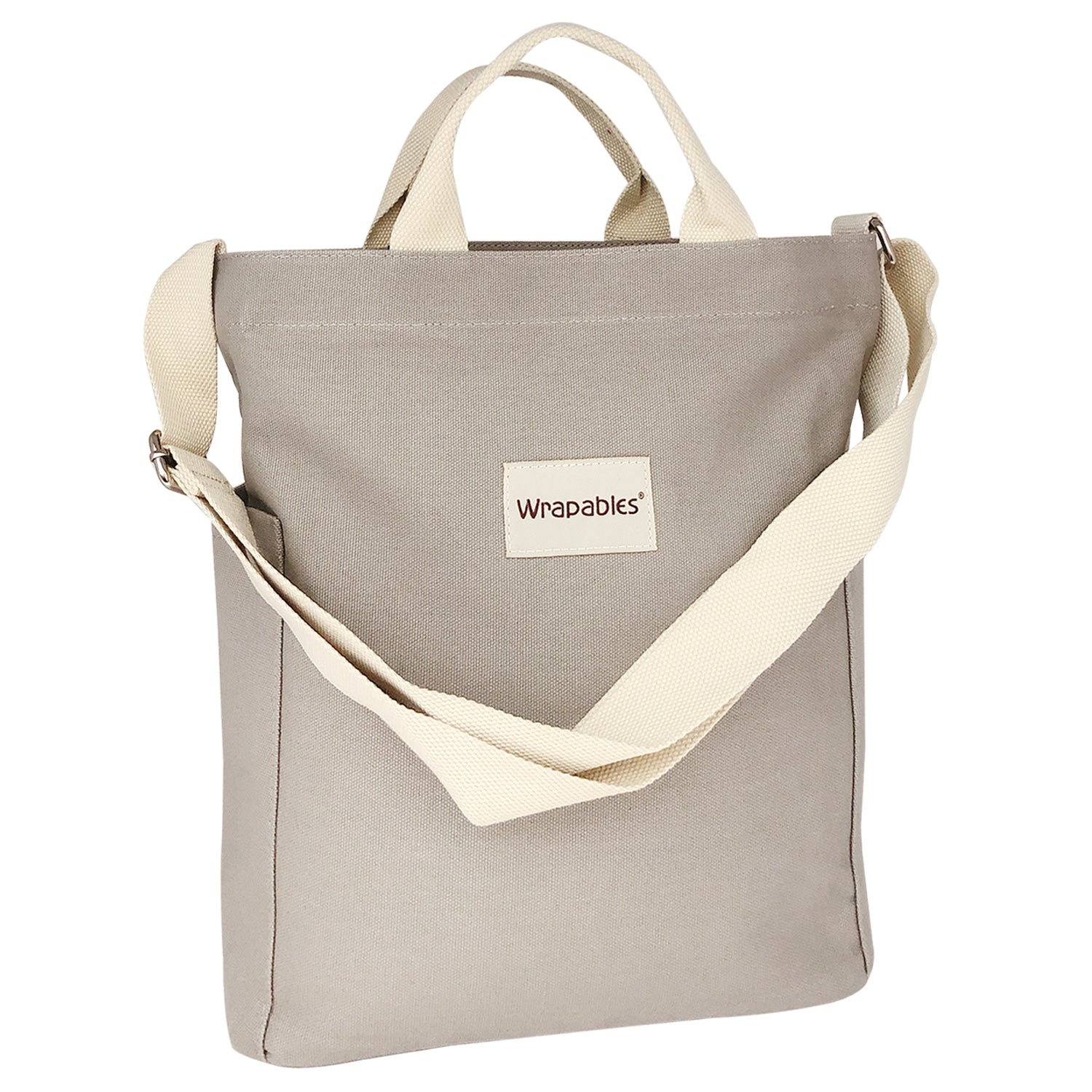 Wrapables Canvas Tote Bag for Women, Casual Cross Body Shoulder Handbag