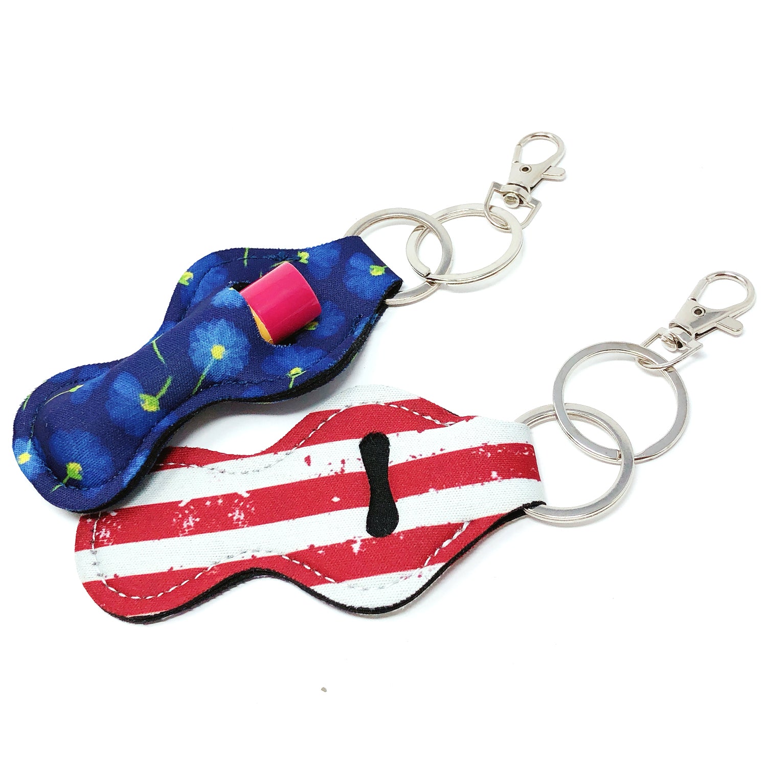 Wrapables 10 Pack Chapstick Holder Keychain with 10 Pieces Metal Clasps