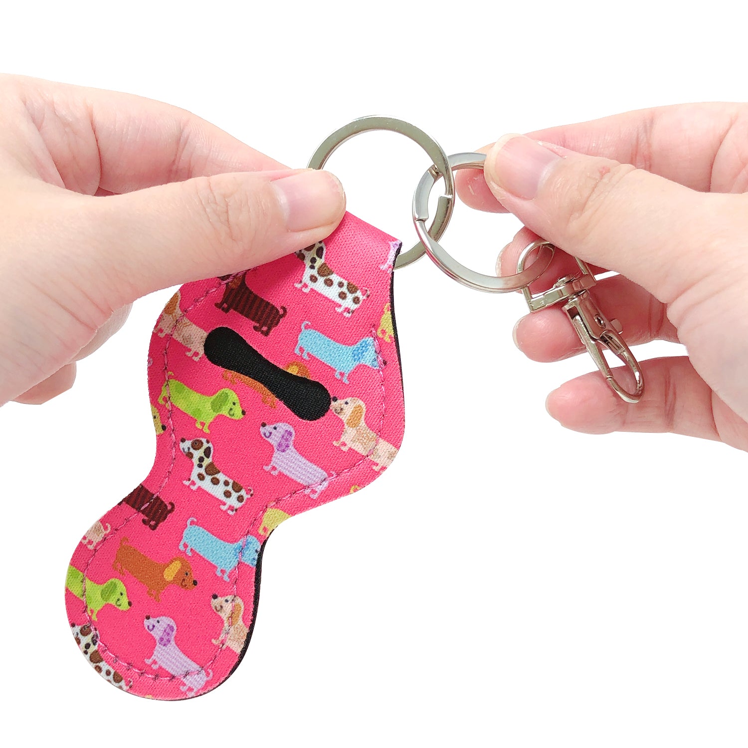 Wrapables 10 Pack Chapstick Holder Keychain with 10 Pieces Metal Clasps
