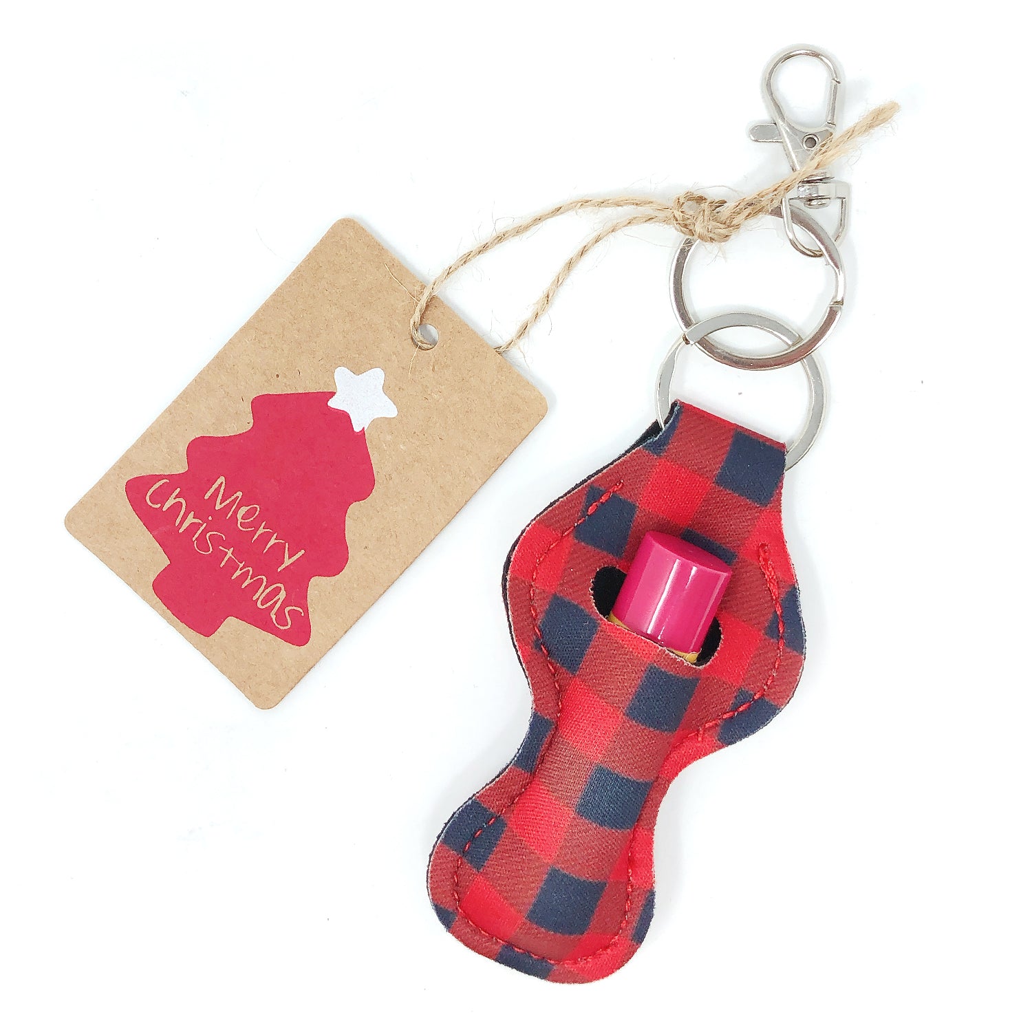 Wrapables 10 Pack Chapstick Holder Keychain with 10 Pieces Metal Clasps