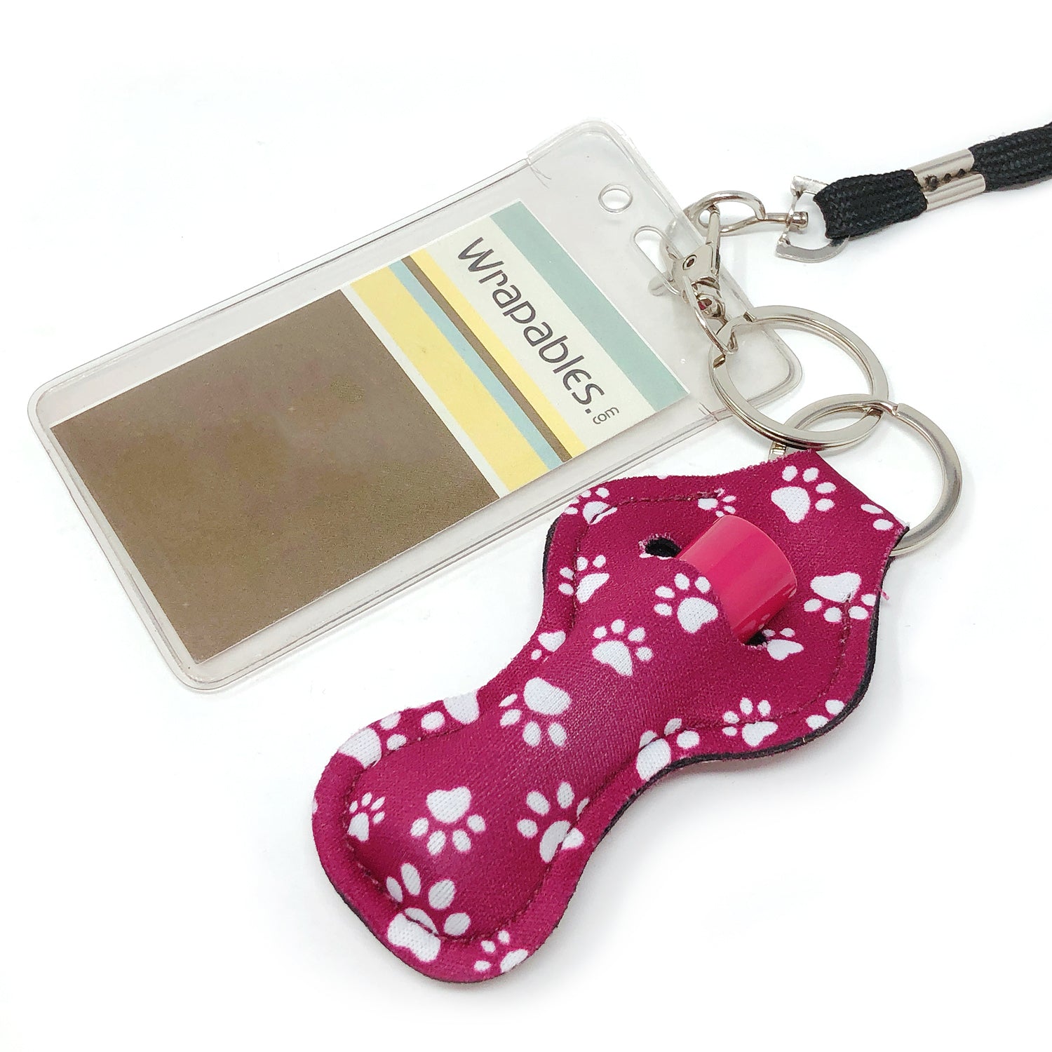 Wrapables 10 Pack Chapstick Holder Keychain with 10 Pieces Metal Clasps