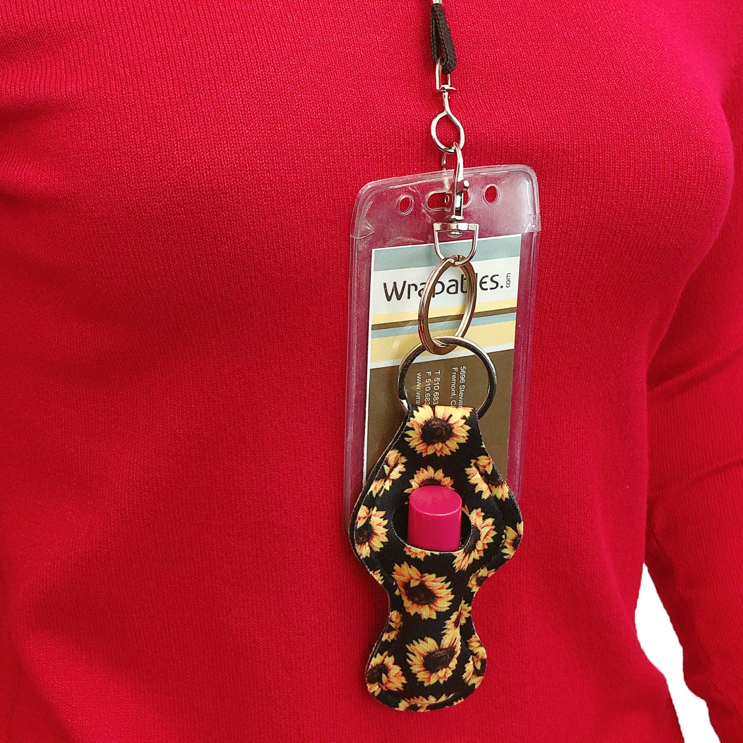 Wrapables 10 Pack Chapstick Holder Keychain with 10 Pieces Metal Clasps