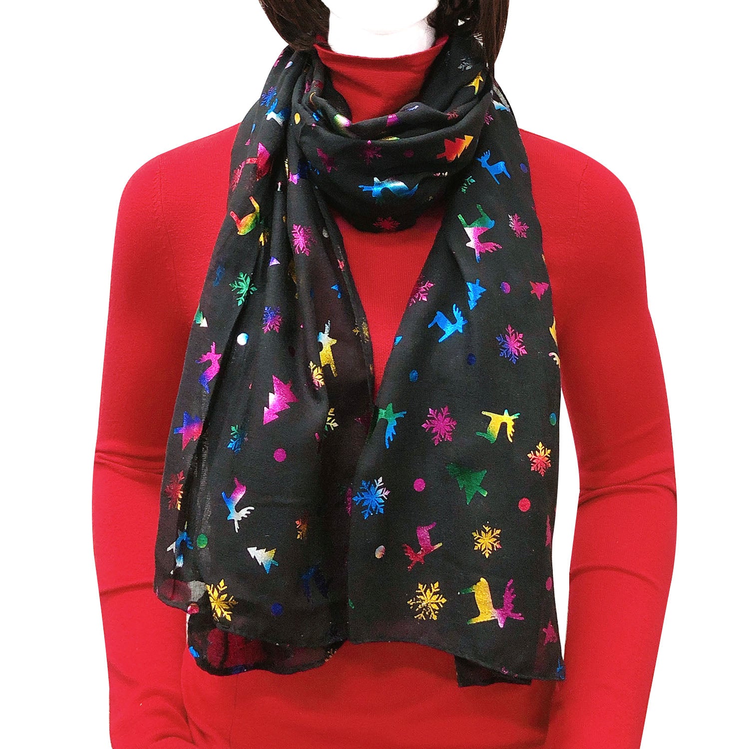 Wrapables Lightweight Winter Holiday Christmas Scarf