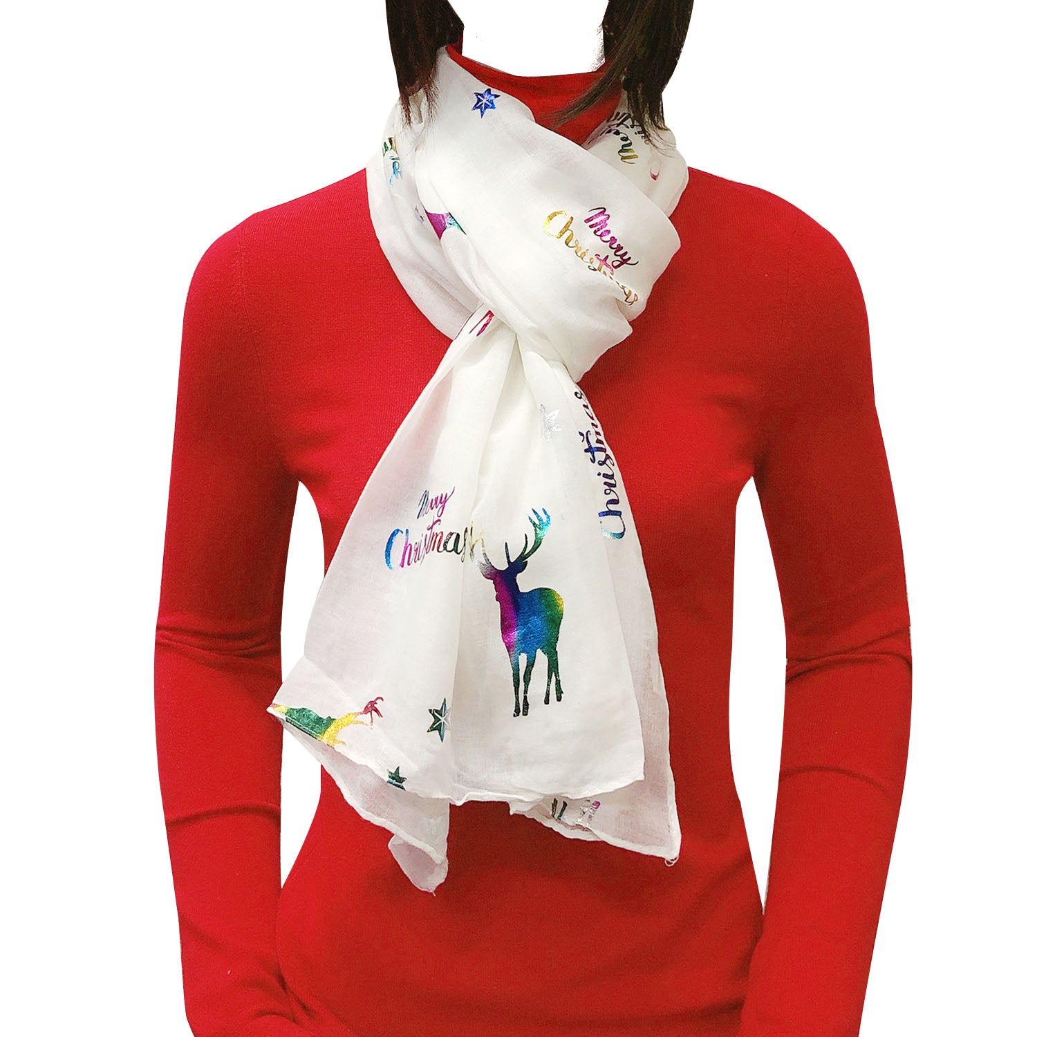 Wrapables Lightweight Winter Holiday Christmas Scarf
