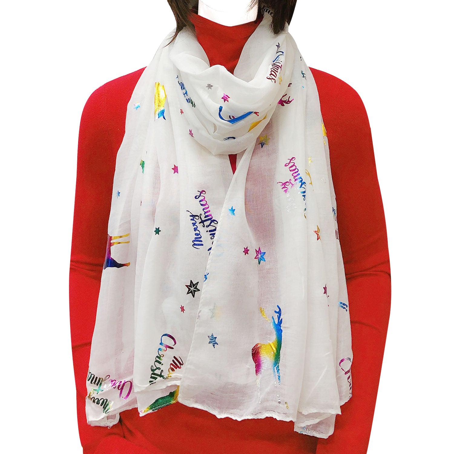 Wrapables Lightweight Winter Holiday Christmas Scarf