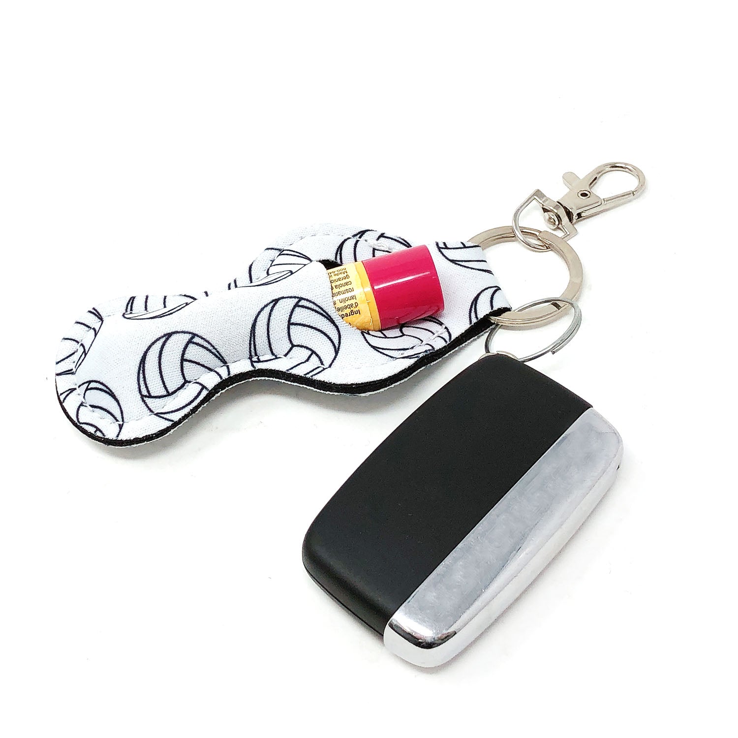 Wrapables 10 Pack Chapstick Holder Keychain with 10 Pieces Metal Clasps
