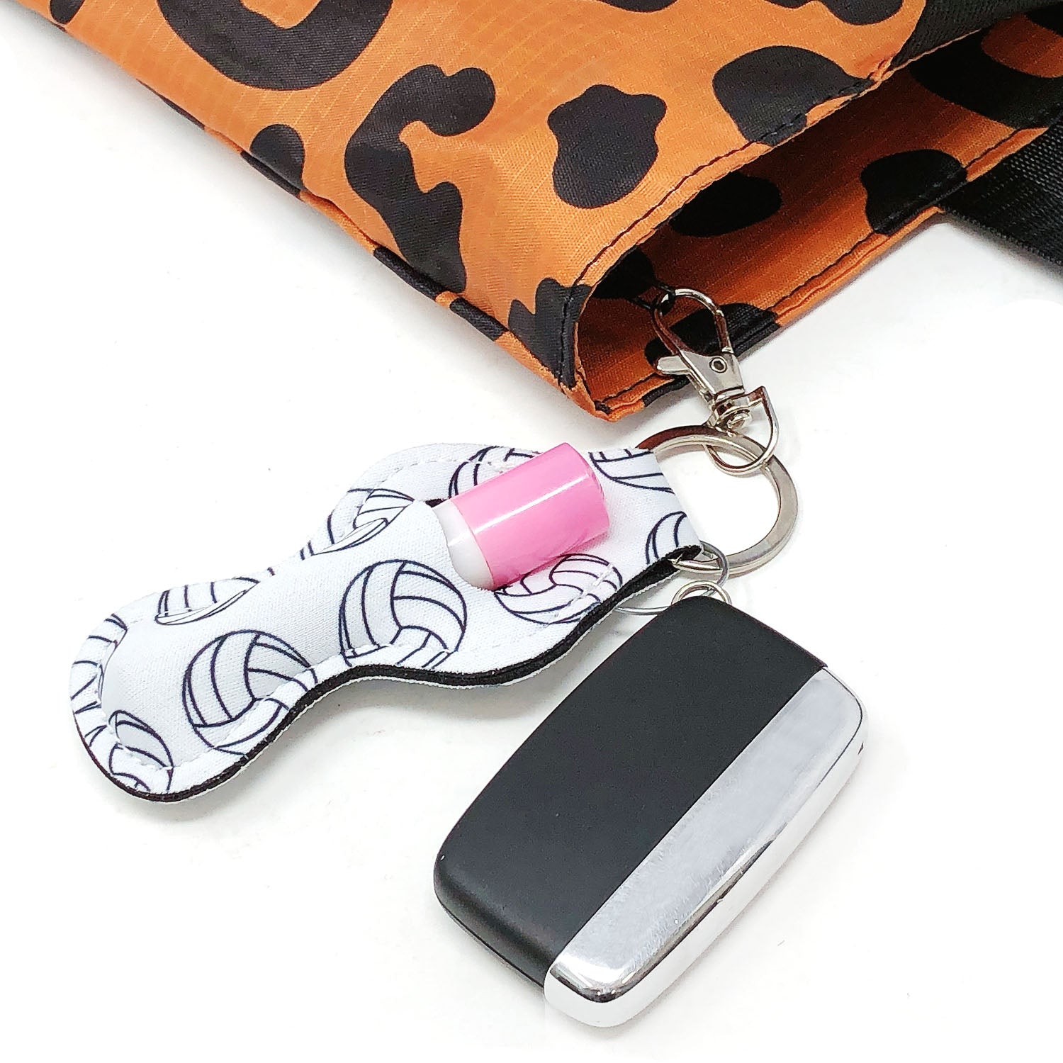 Wrapables 10 Pack Chapstick Holder Keychain with 10 Pieces Metal Clasps