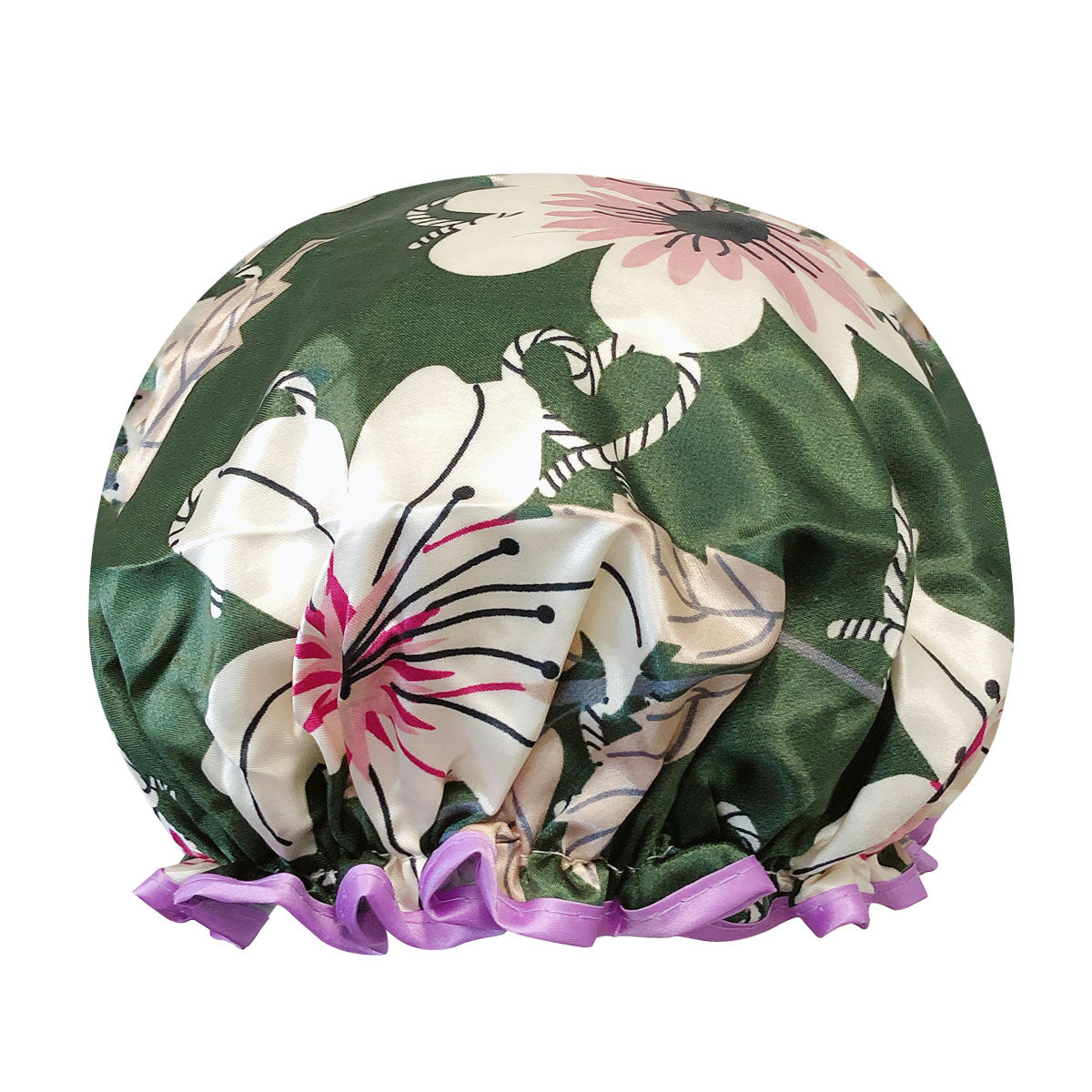 Wrapables Reusable Women's Waterproof Shower Caps for Long Hair