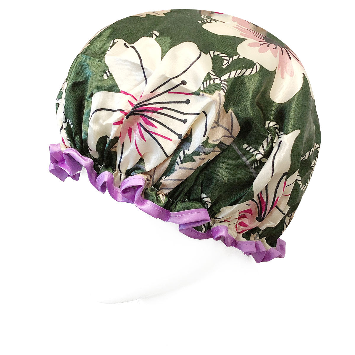 Wrapables Reusable Women's Waterproof Shower Caps for Long Hair