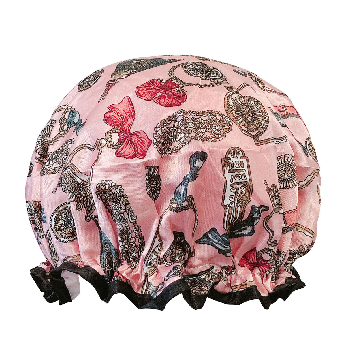 Wrapables Reusable Women's Waterproof Shower Caps for Long Hair