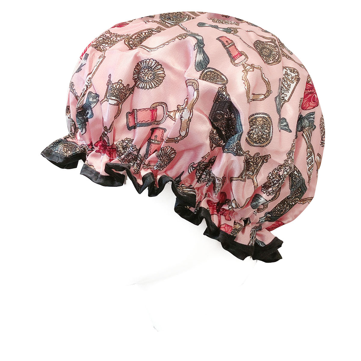 Wrapables Reusable Women's Waterproof Shower Caps for Long Hair