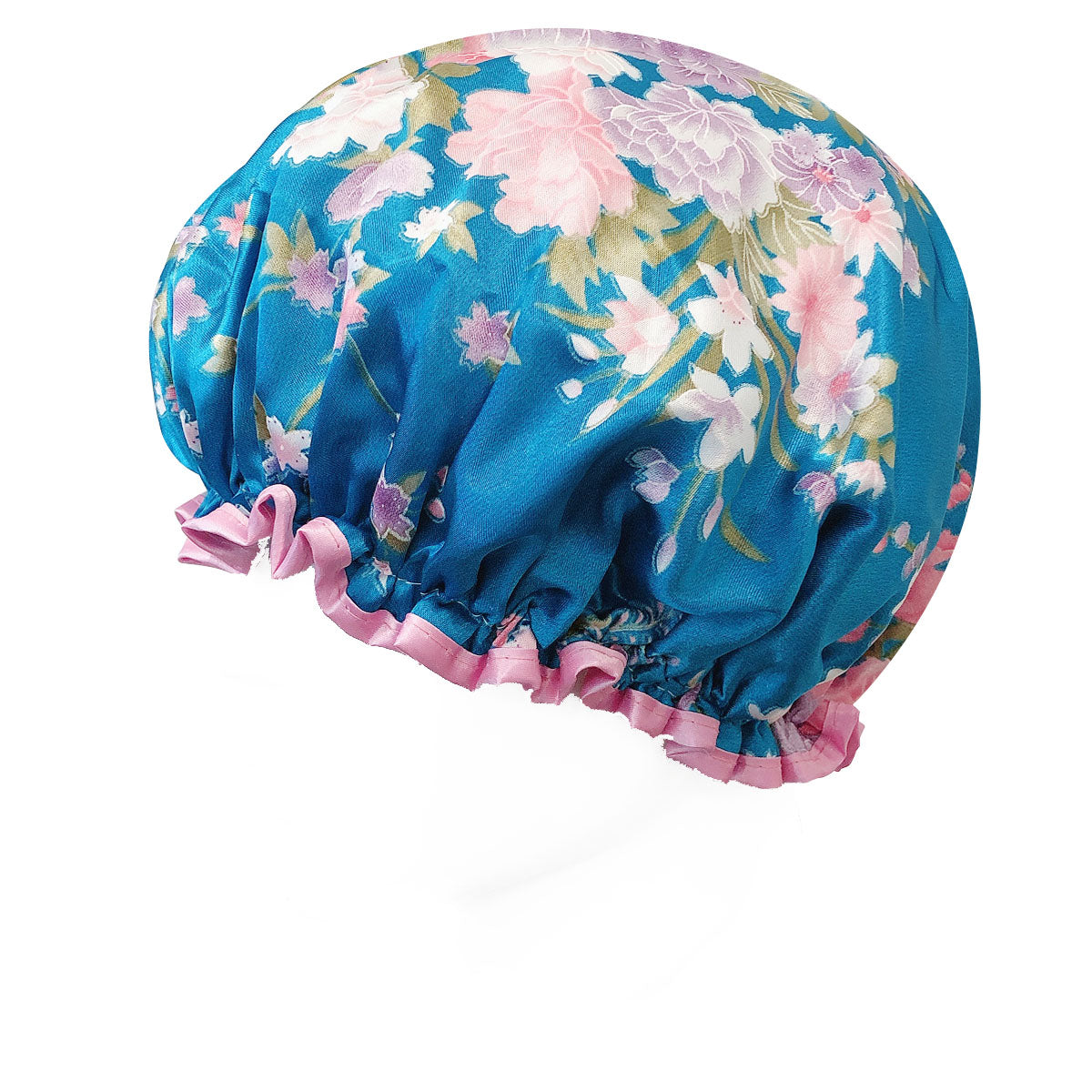 Wrapables Reusable Women's Waterproof Shower Caps for Long Hair