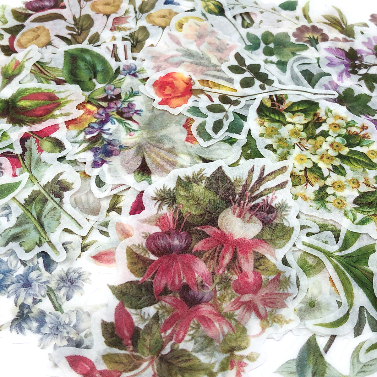 Wrapables Decorative Scrapbooking Washi Stickers, DIY Crafts for Stationery, Diary, Card Making (60 pcs)