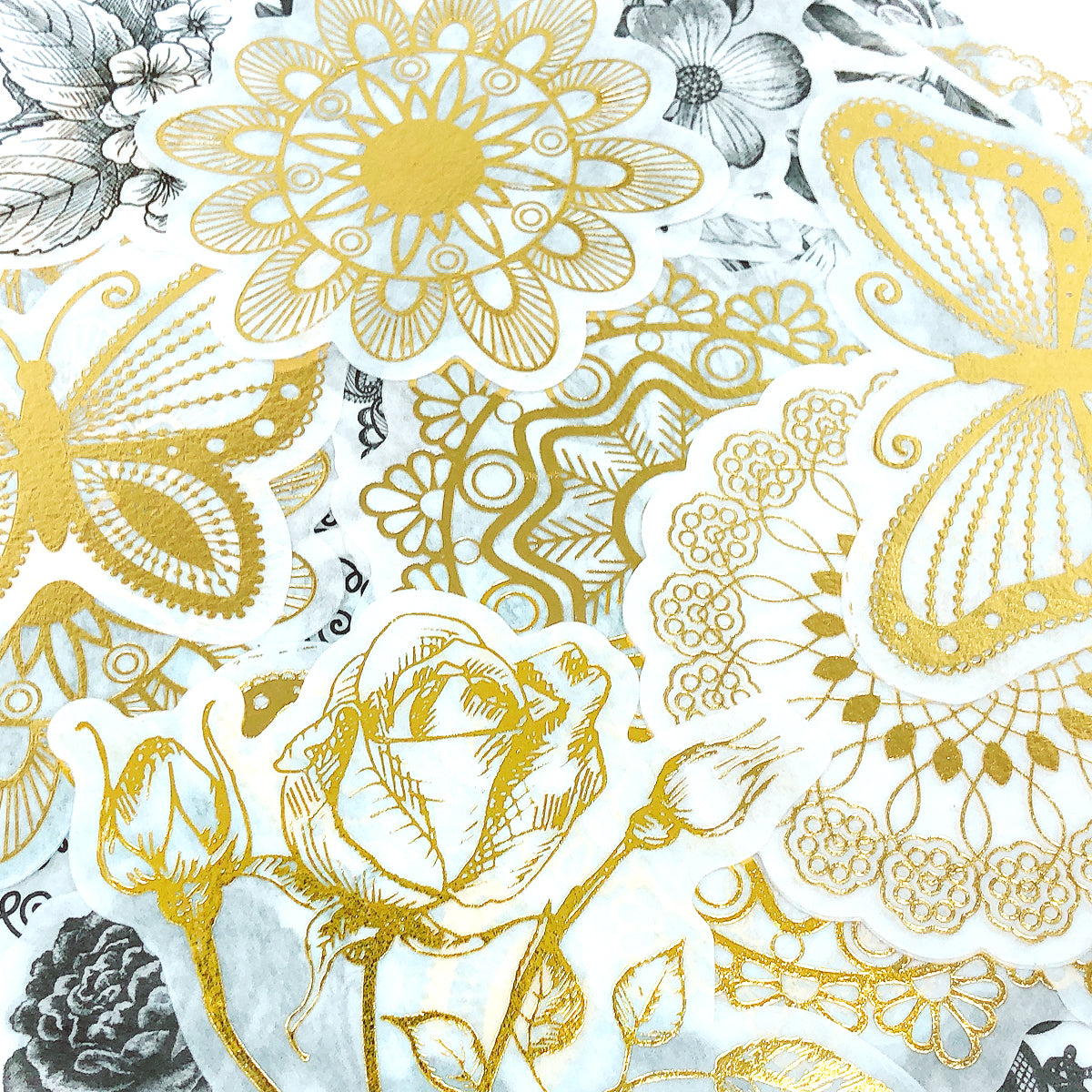 Wrapables Decorative Scrapbooking Washi Stickers, DIY Crafts for Stationery, Diary, Card Making (60 pcs)