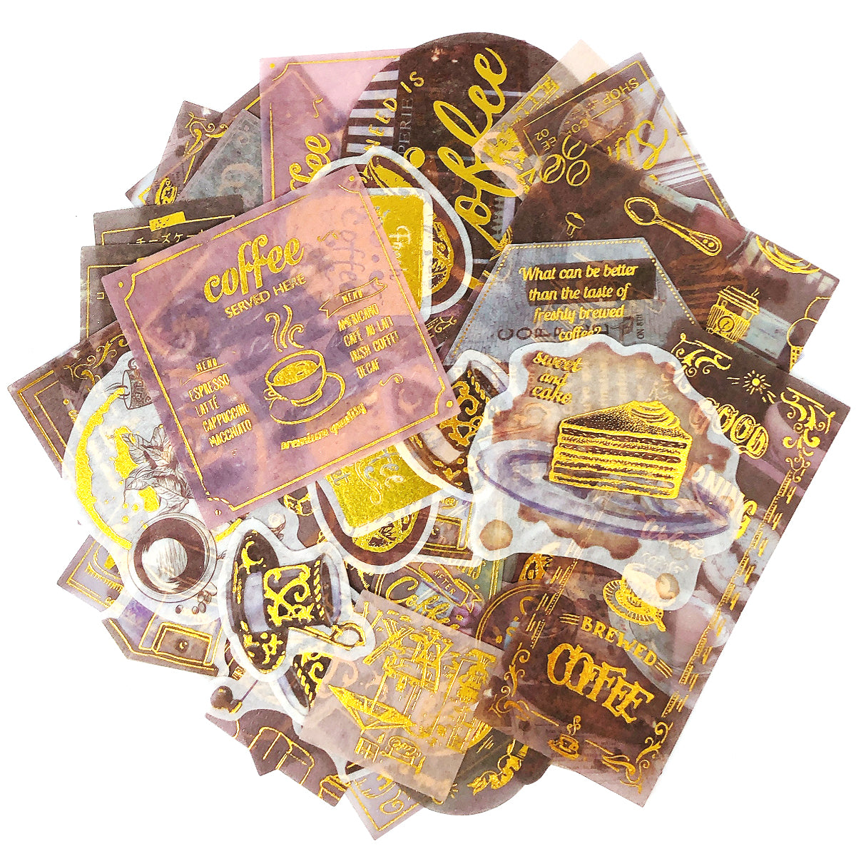 Wrapables Decorative Scrapbooking Washi Stickers, DIY Crafts for Stationery, Diary, Card Making (60 pcs)