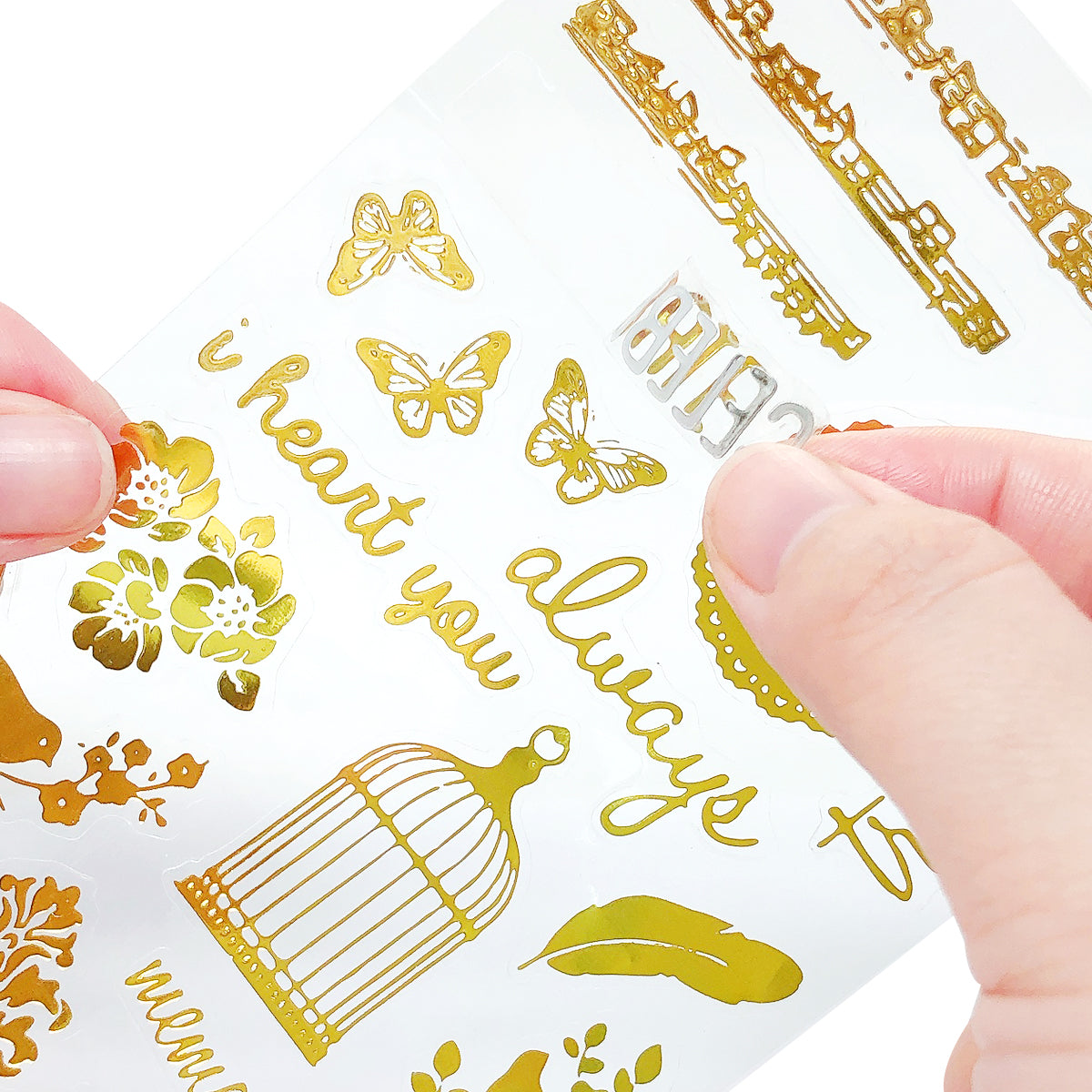 Wrapables Decorative Transparent Clear Film Stickers, Resin Stickers for DIY Crafts, Stationery, Diary (4 Sheets), Inspirational Quotes