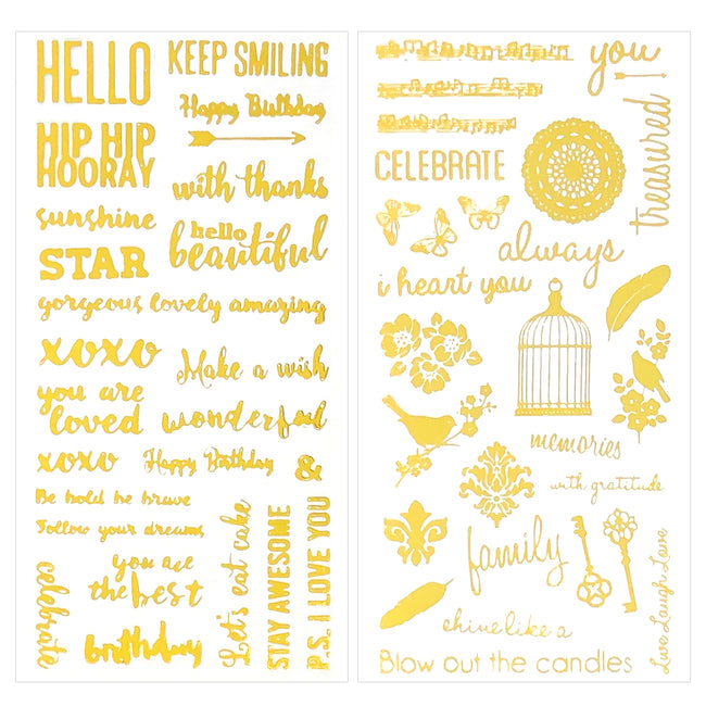 Wrapables Decorative Transparent Clear Film Stickers, Resin Stickers for DIY Crafts, Stationery, Diary (4 Sheets), Inspirational Quotes