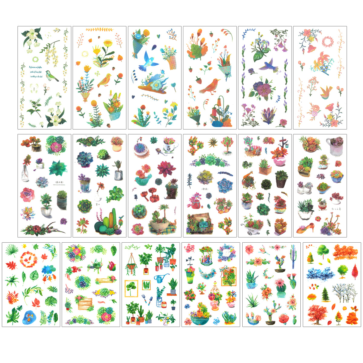 Wrapables Washi Stickers Sets for Scrapbooking, DIY Crafts for Stationery, Diary, Card Making