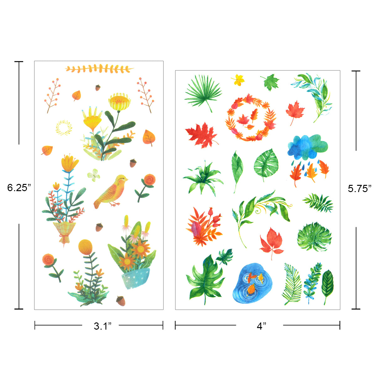 Wrapables Washi Stickers Sets for Scrapbooking, DIY Crafts for Stationery, Diary, Card Making