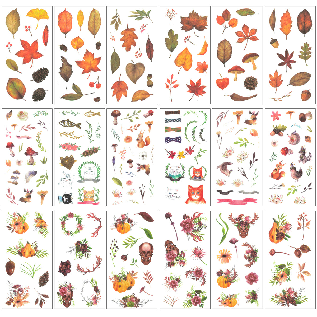 Wrapables Washi Stickers Sets for Scrapbooking, DIY Crafts for Stationery, Diary, Card Making