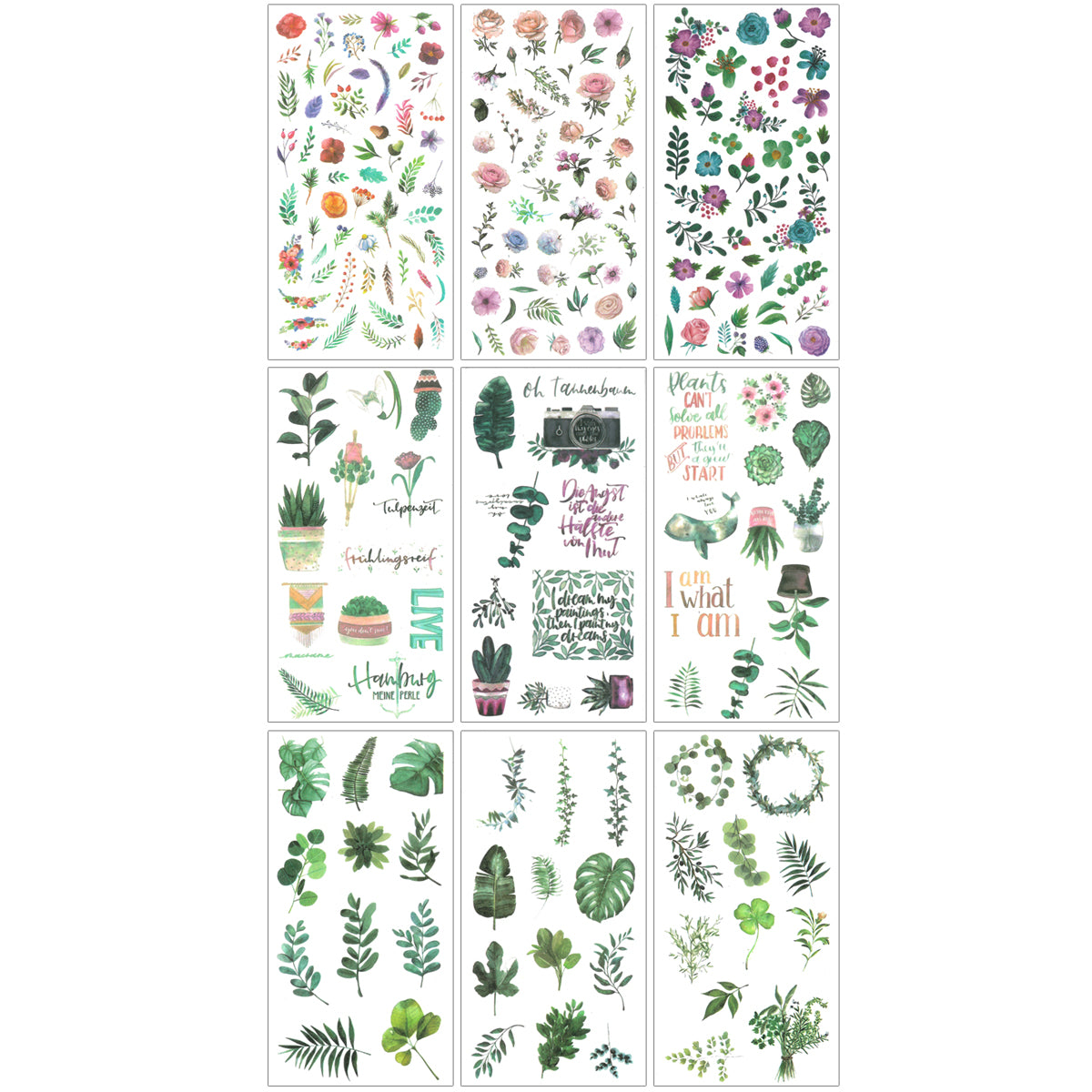 Wrapables Washi Stickers Sets for Scrapbooking, DIY Crafts for Stationery, Diary, Card Making