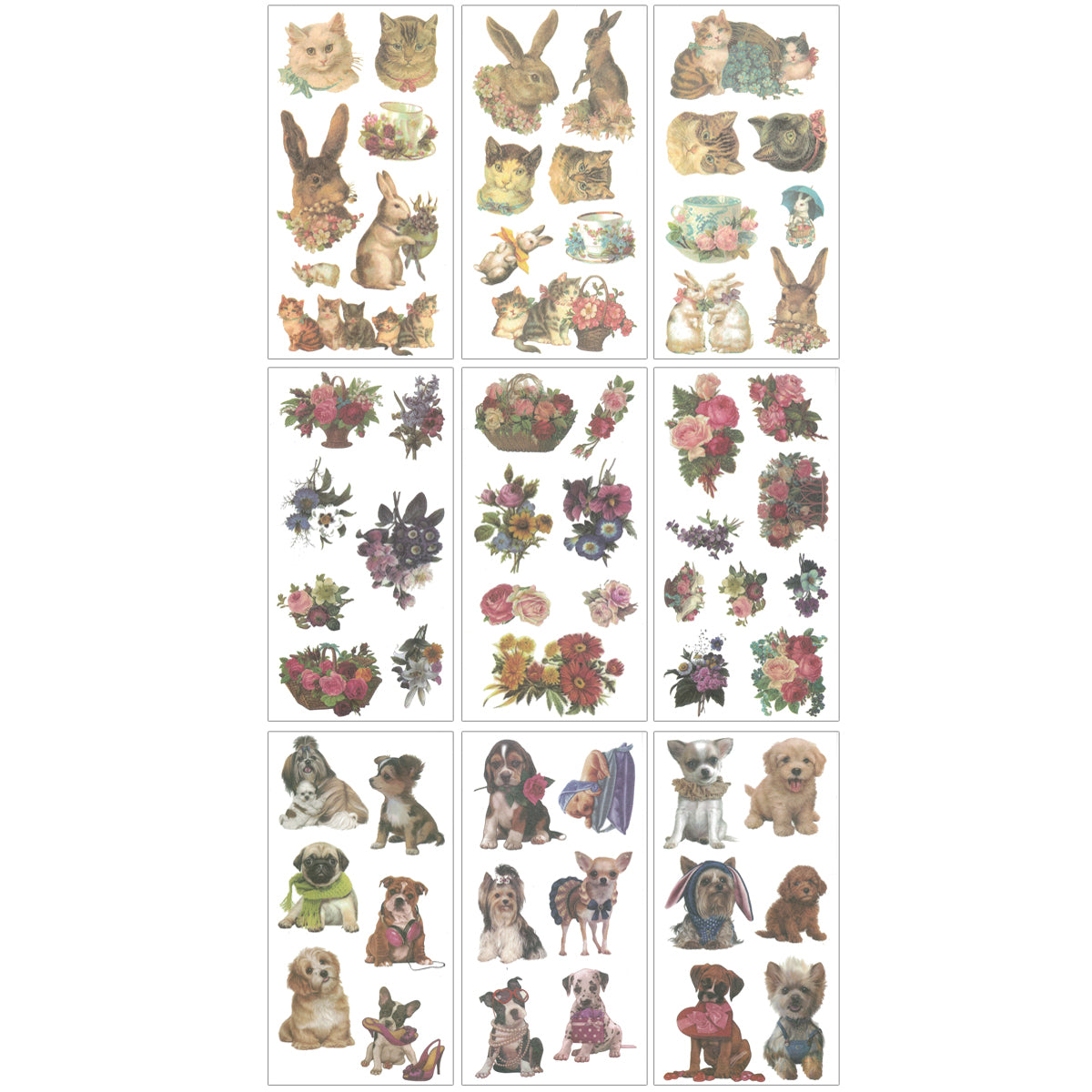 Wrapables Washi Stickers Sets for Scrapbooking, DIY Crafts for Stationery, Diary, Card Making