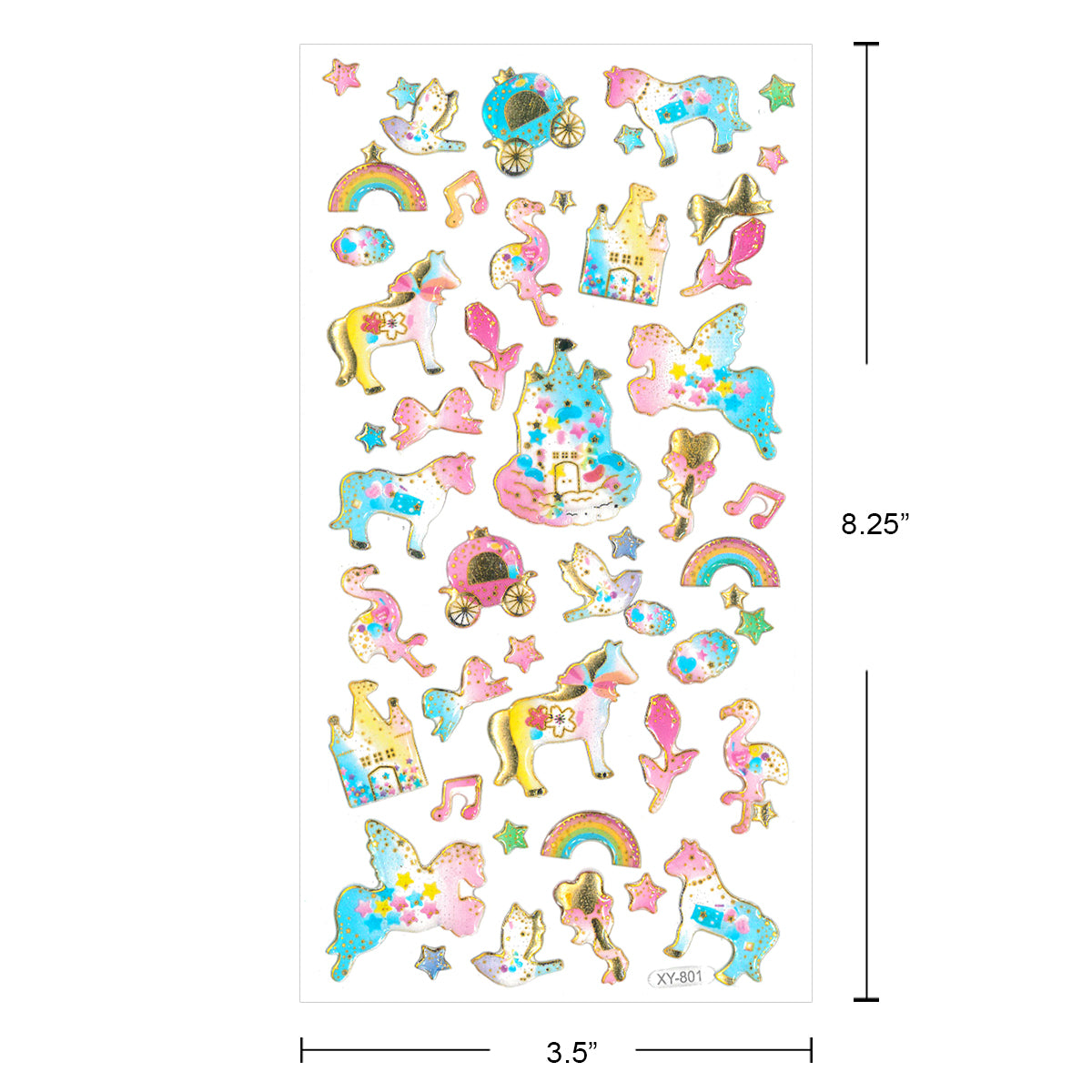 Wrapables 3D Epoxy Stickers for Scrapbooking, Journal, Planner, Decals for Phone or Notebook (4 Sheets)