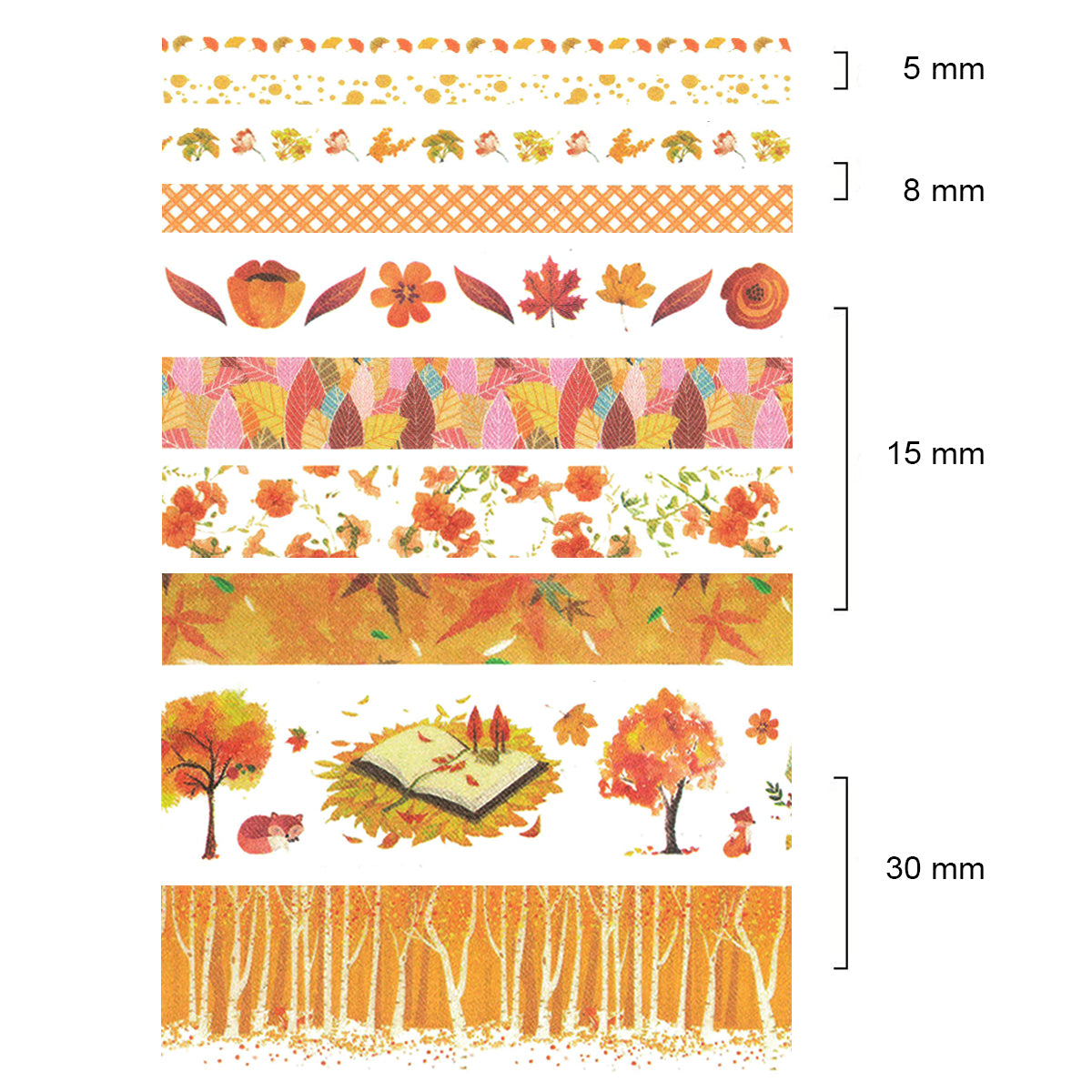 Wrapables Decorative Washi Tape Box Set (10 Rolls)