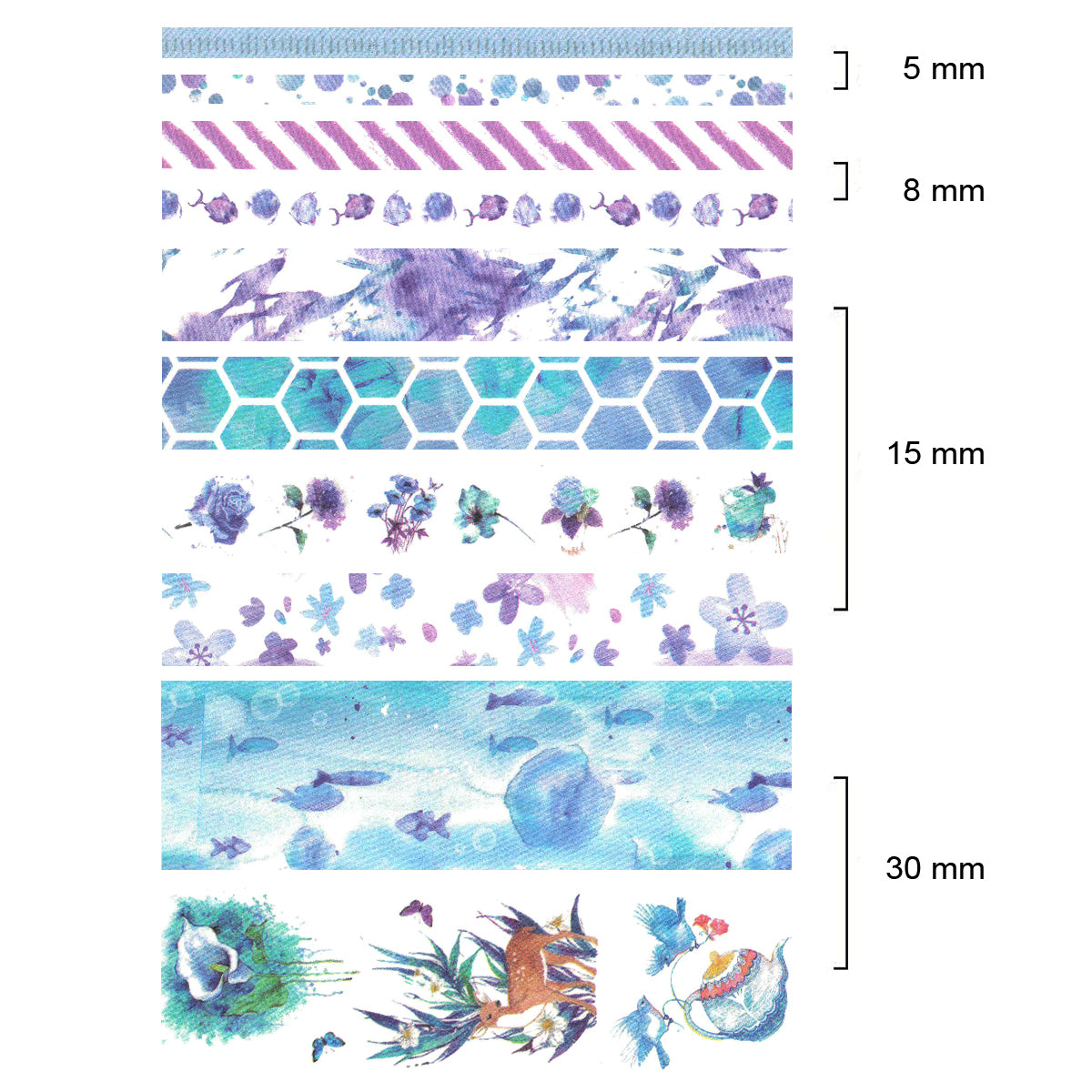 Wrapables Decorative Washi Tape Box Set (10 Rolls)