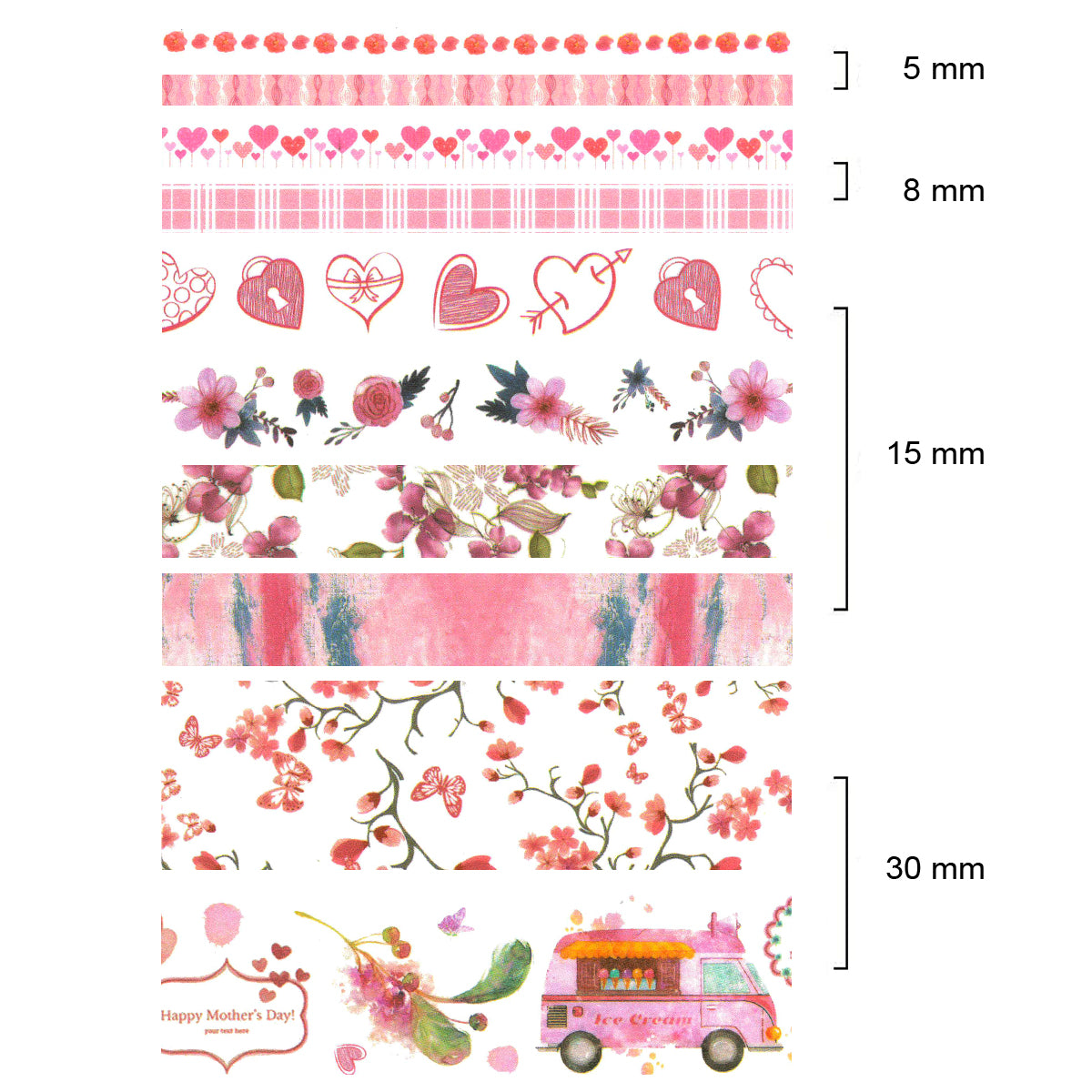 Wrapables Decorative Washi Tape Box Set (10 Rolls)
