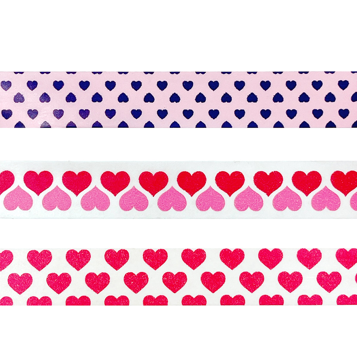 Wrapables Masking Tape Washi Tapes Valentine Hearts Washi Tape Set of 3