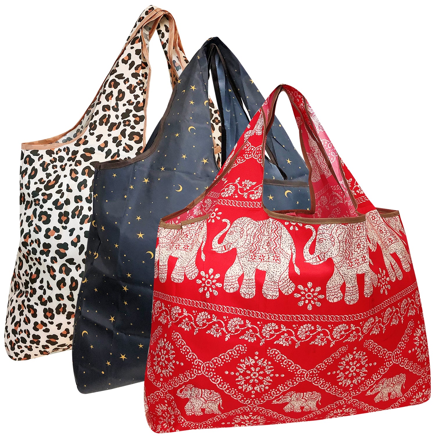 Wrapables Eco-Friendly Large Nylon Reusable Shopping Bags (Set of 3)