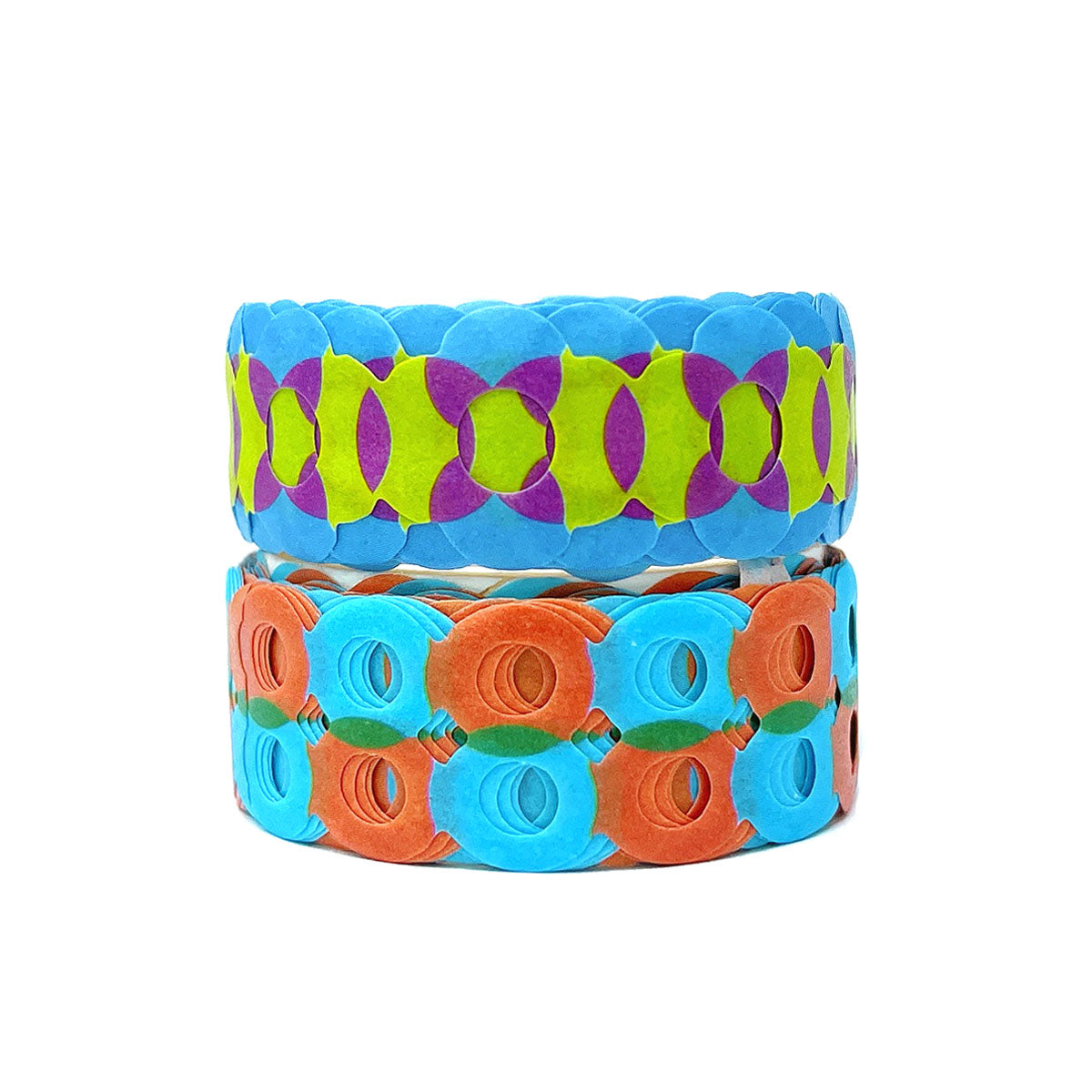 Wrapables Bright Geometric Design Hollow Washi Masking Tape 4M Length Total (Set of 2)