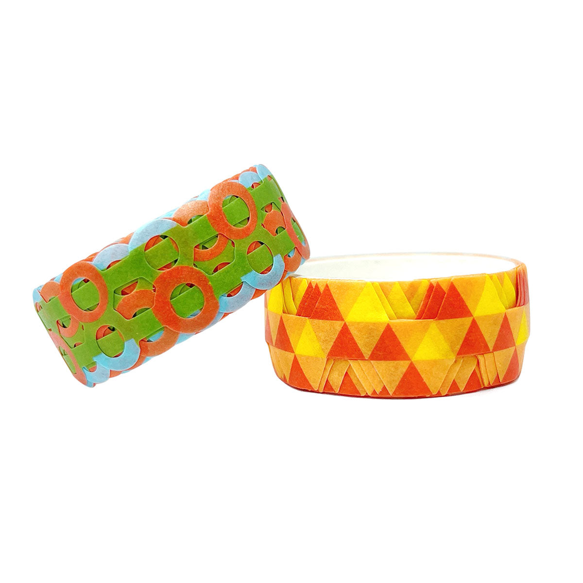 Wrapables Bright Geometric Design Hollow Washi Masking Tape 4M Length Total (Set of 2)