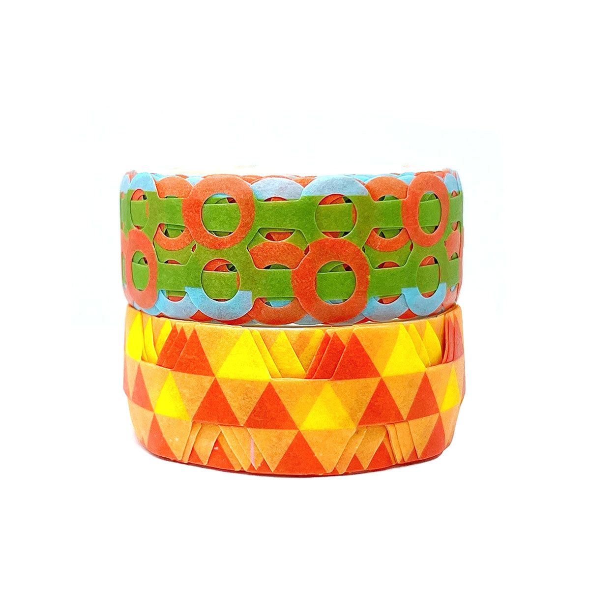 Wrapables Bright Geometric Design Hollow Washi Masking Tape 4M Length Total (Set of 2)