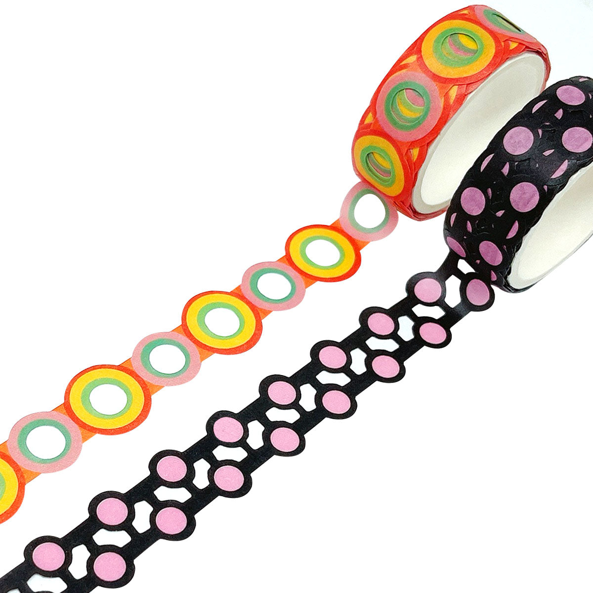 Wrapables Bright Geometric Design Hollow Washi Masking Tape 4M Length Total (Set of 2)
