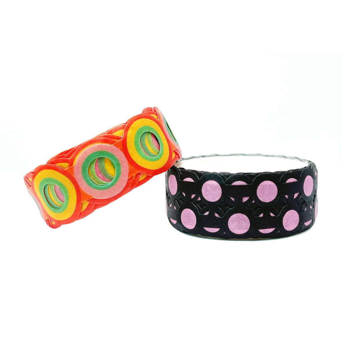 Wrapables Bright Geometric Design Hollow Washi Masking Tape 4M Length Total (Set of 2)