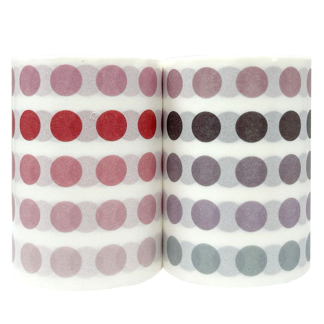 Wrapables Colorful Dots Washi Tape, Round Circle Stickers for Scrapbooking, Planners, Bullet Points, and Journals 6M Total (Set of 2)